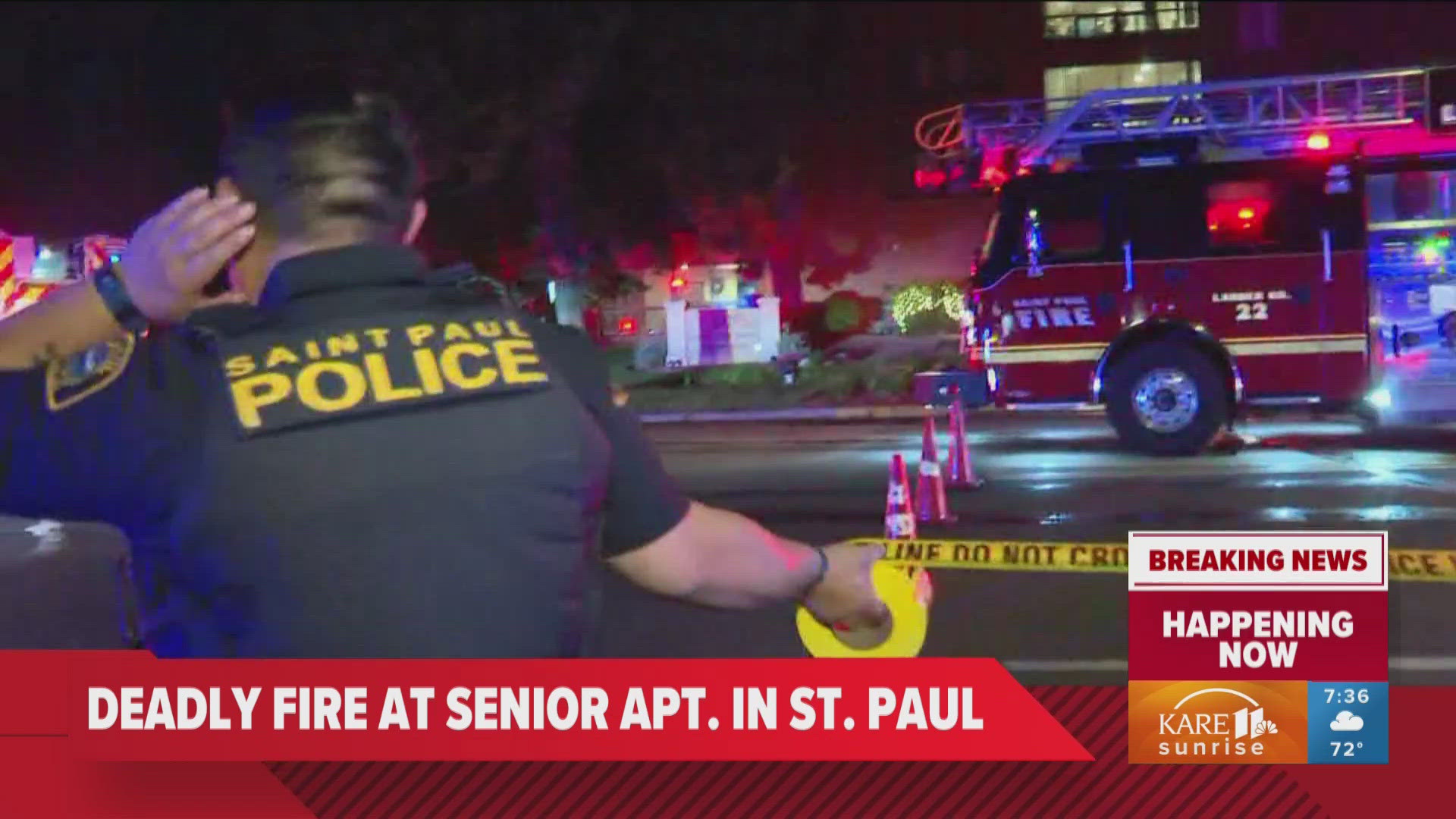Senior residents in St. Paul evacuated their apartments Friday morning as fire crews battled flames that left one person dead.