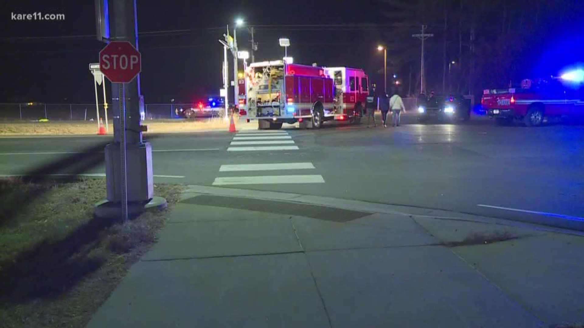 Two 14-year-old girls were struck by a vehicle and injured while crossing a highway in St. Francis, Minnesota.
