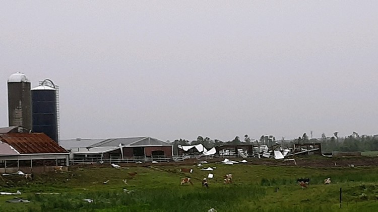 Idle Gold Guernsey Farm sustained heavy damage during Friday's severe weather.