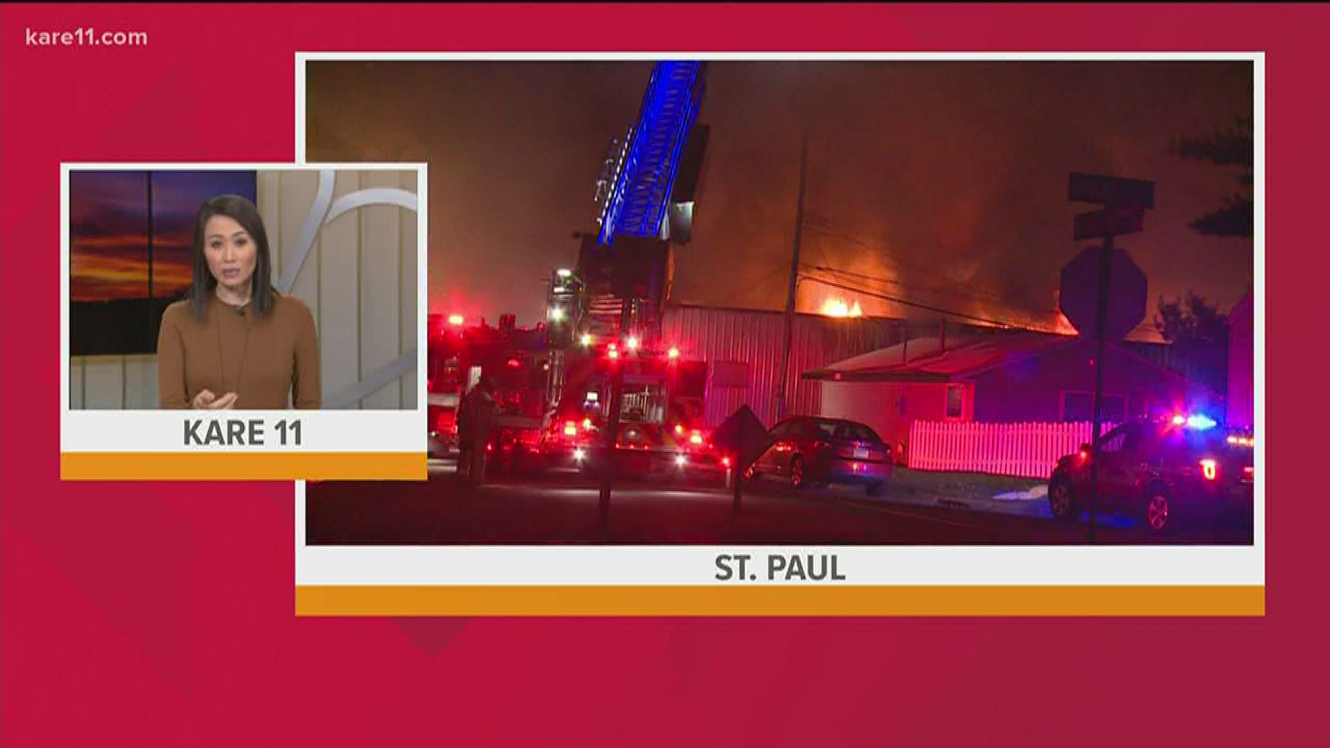 A fast-moving fire destroyed a business in St. Paul near the state fairgrounds overnight Tuesday.