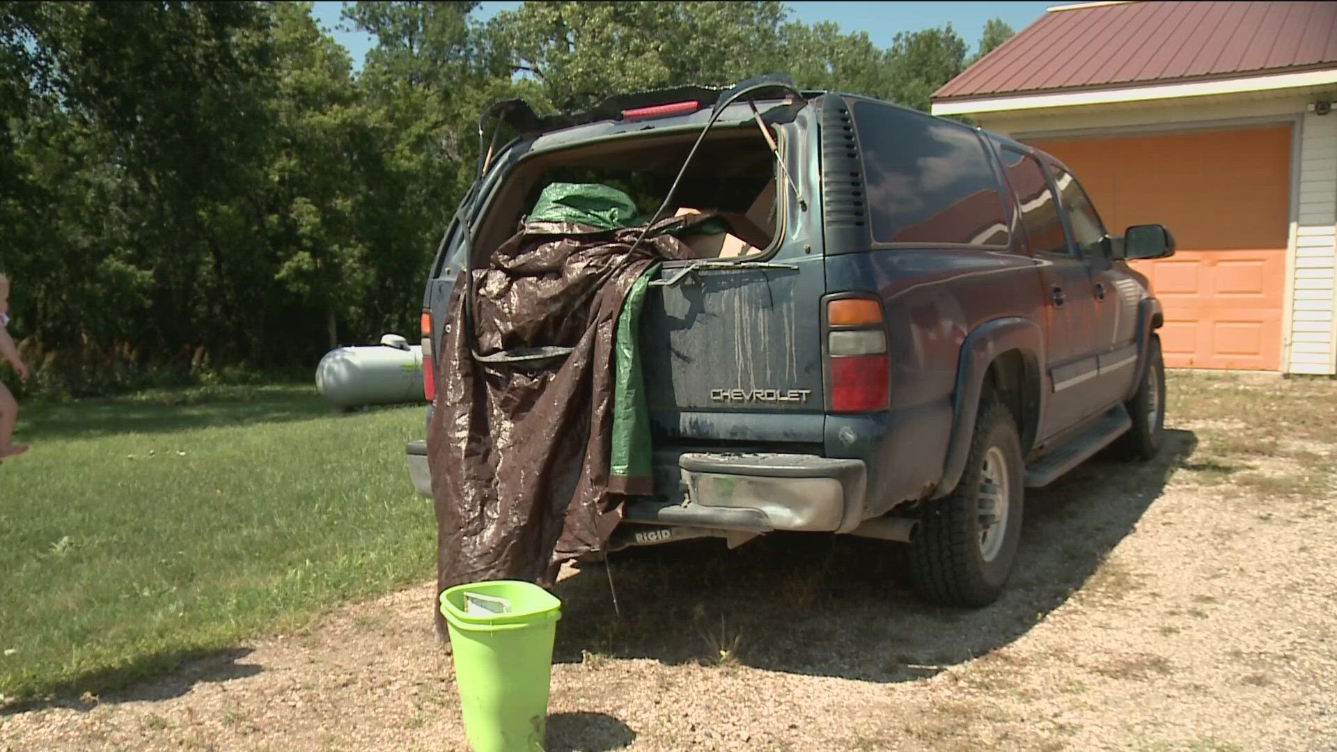 One piece of hail picked up from a Chokio resident's backyard was measured at 6 inches.