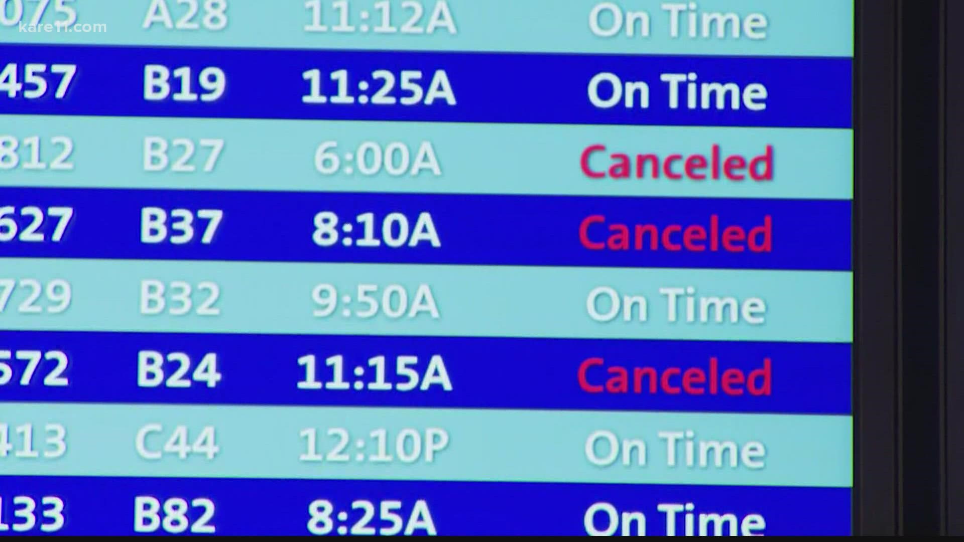 More than 60 flights at MSP were canceled as of Saturday morning, and hundreds more around the country due staffing shortages from the omicron variant.