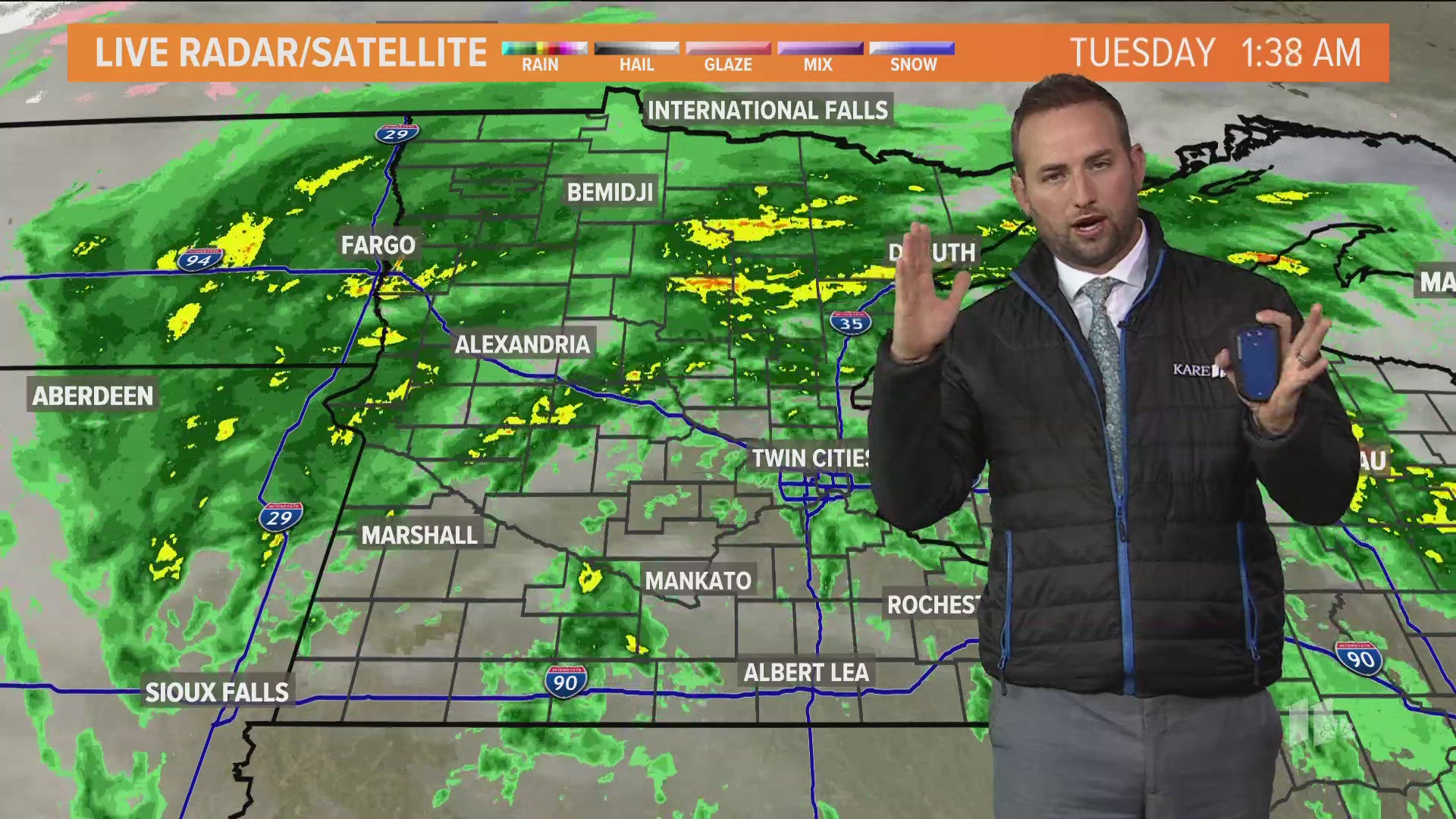 Tuesday starts warm with rain, followed by an increase in winds and dropping temps. Tomorrow we may be using the S word.