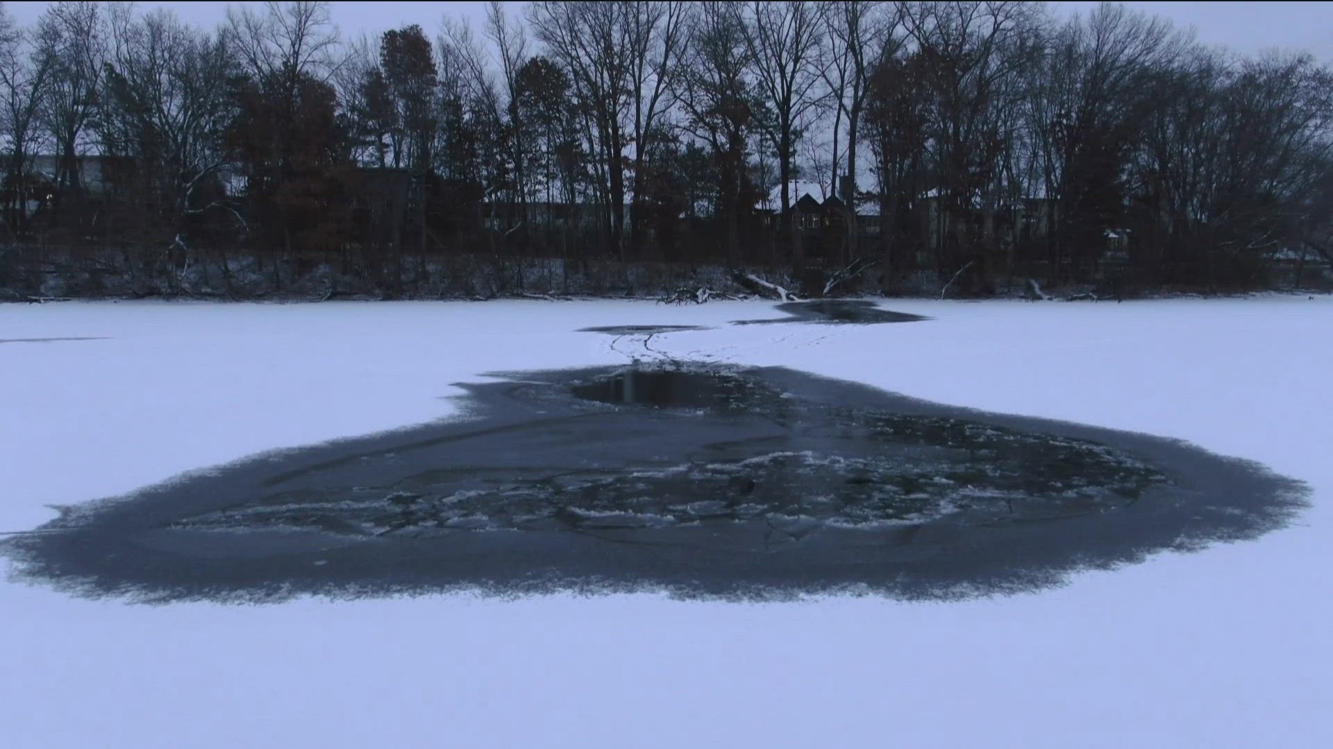 Two people were pulled from the water Monday after falling through the ice on Markgrafs Lake in Woodbury. Another man was rescued earlier the same day. 