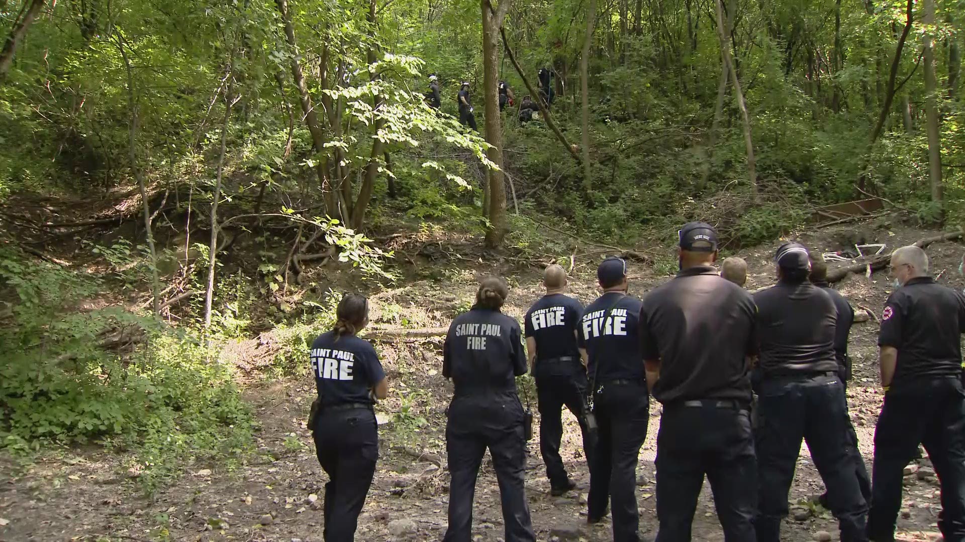 Crews successfully reached a person located about 30 feet inside a cave.