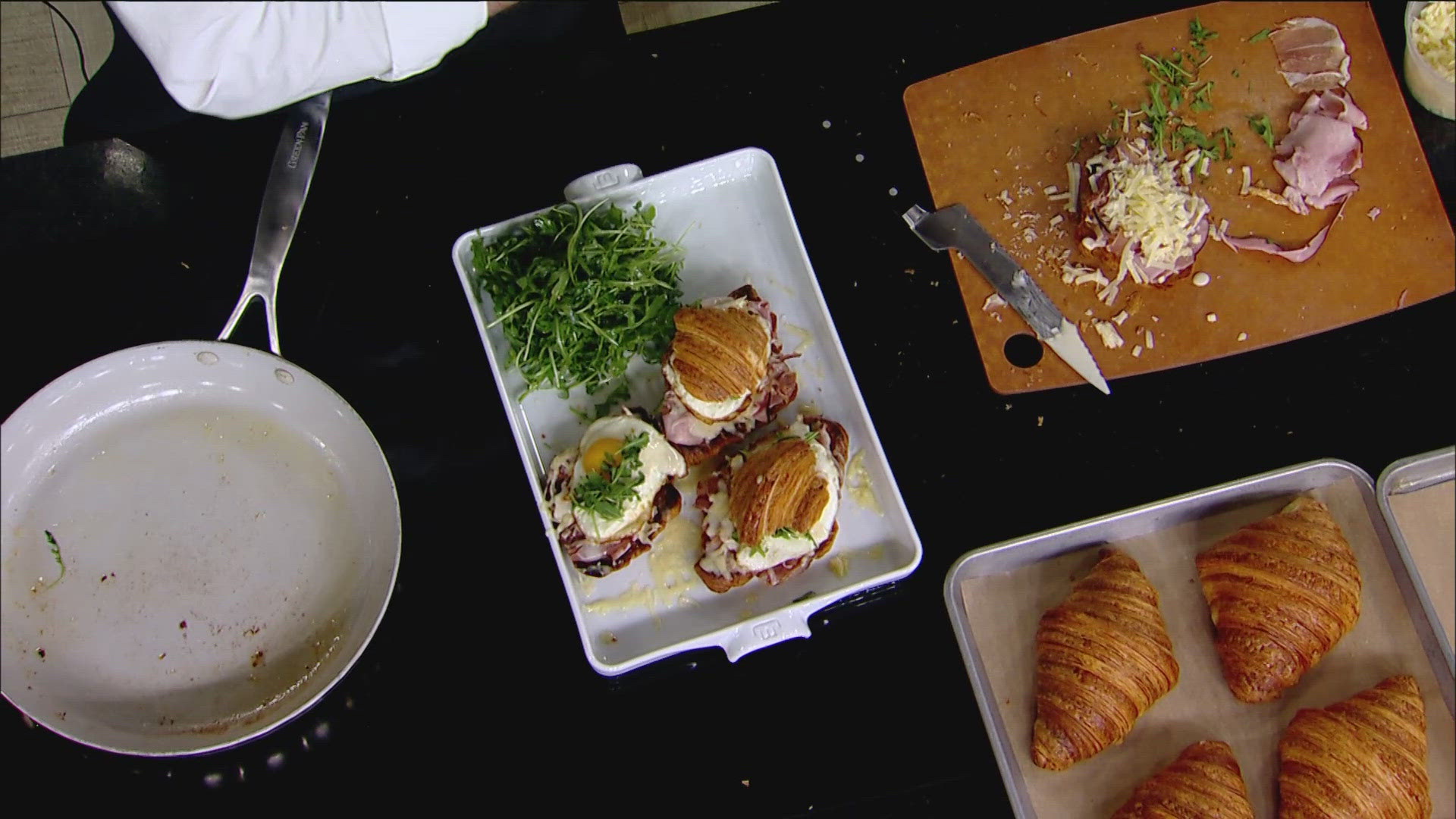 Karl Benson visited KARE 11 Saturday with recipes for Croque Madame with Bechamel sauce.