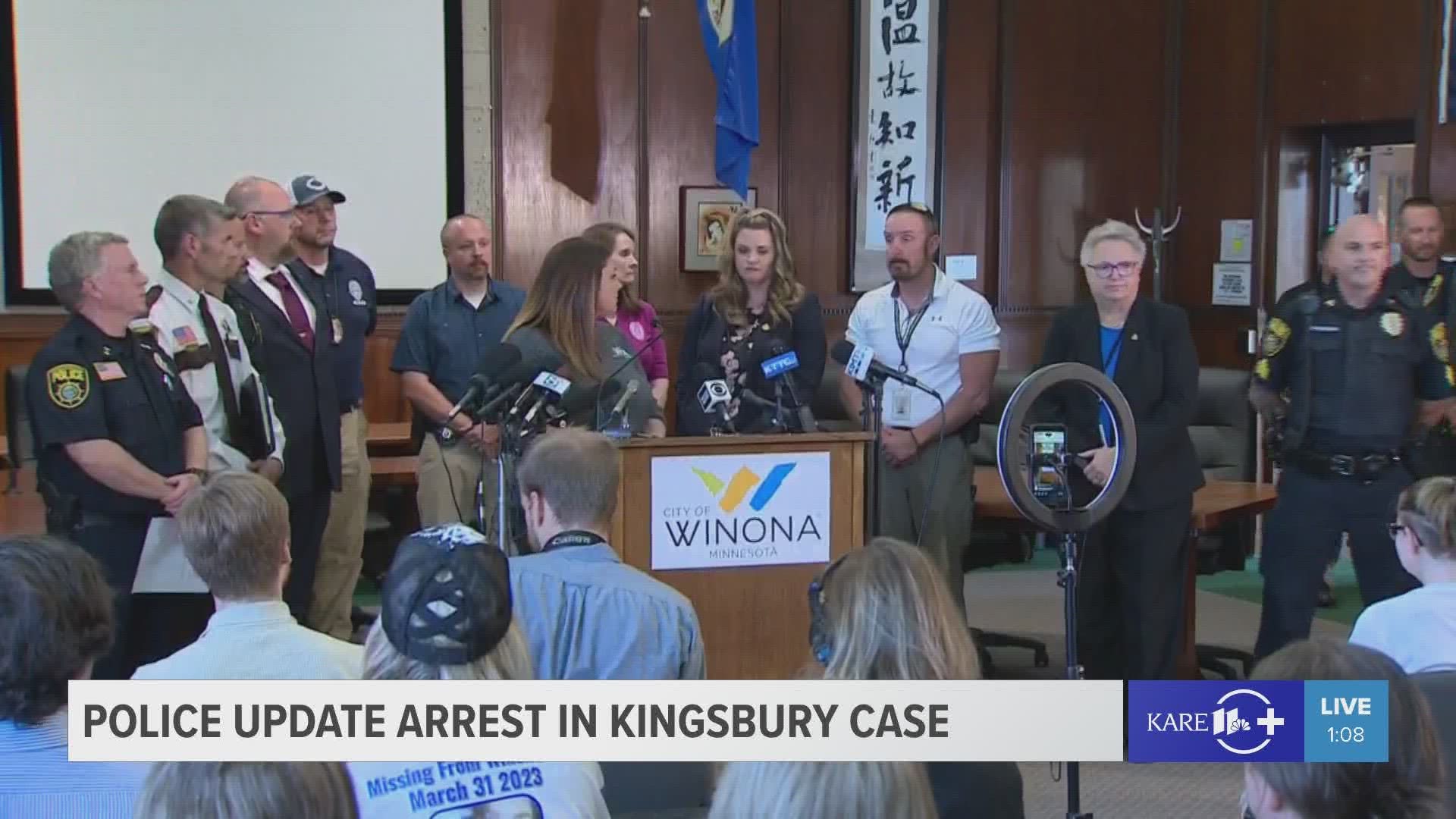 Authorities in southeastern Minnesota shared details regarding the arrest of Adam Fravel on suspicion of second-degree murder in Maddi Kingsbury's death.