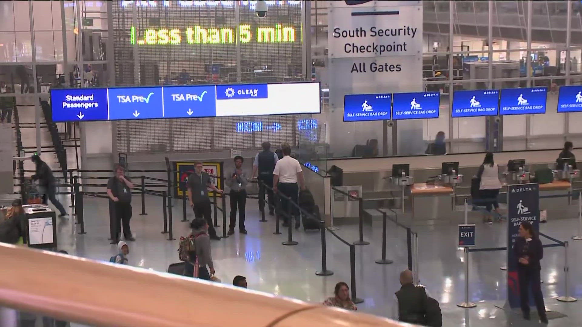Due to the government shutdown, federal employees are working at the airport without a paycheck. 
