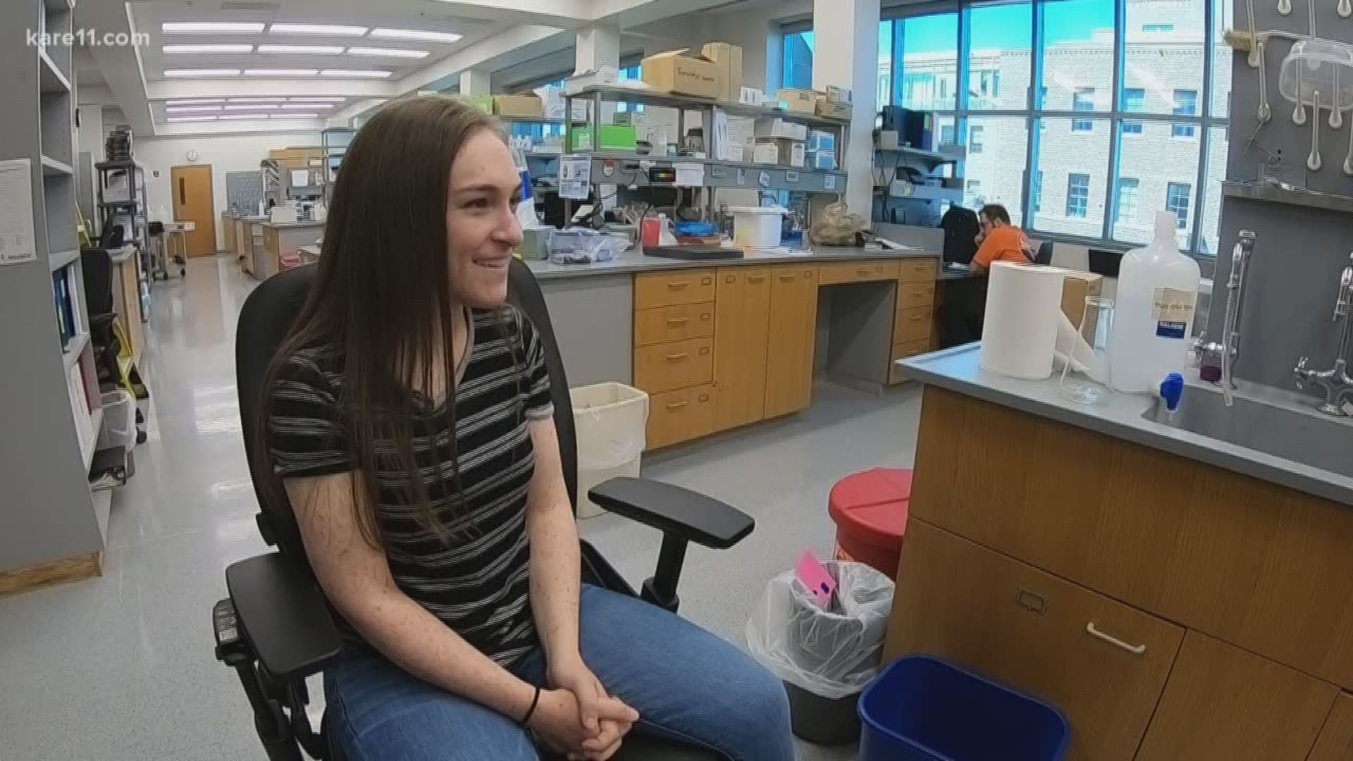 The University of Minnesota doesn't normally award summer research internships to a high school junior, but Aimee Milota isn't normal. She's one in a million.