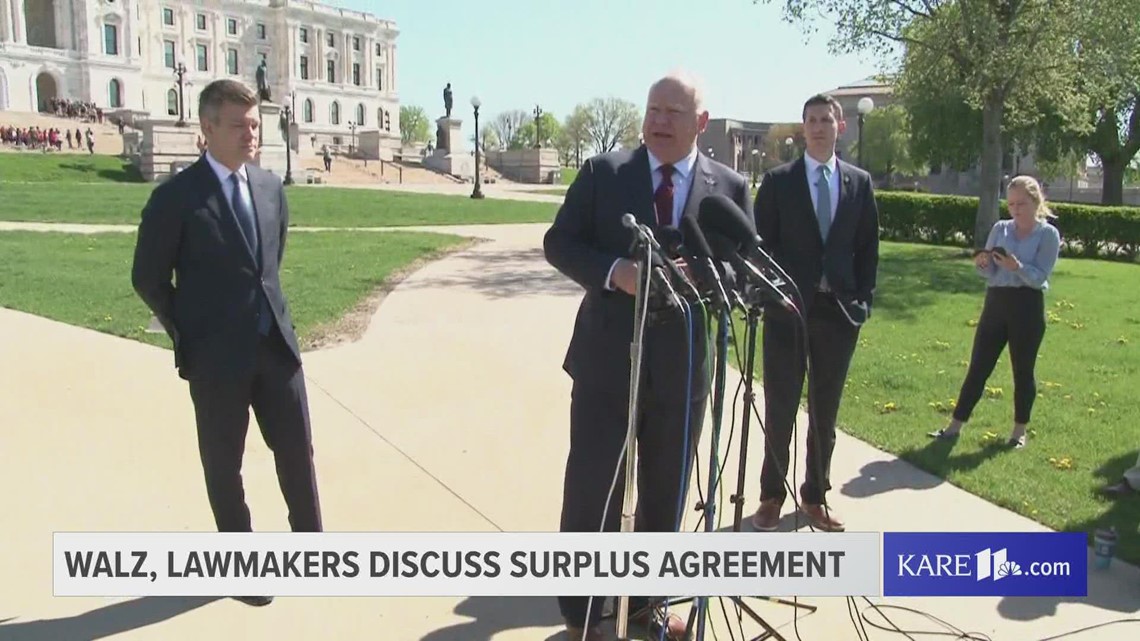 Walz, legislative leaders discuss agreement on surplus spending framework