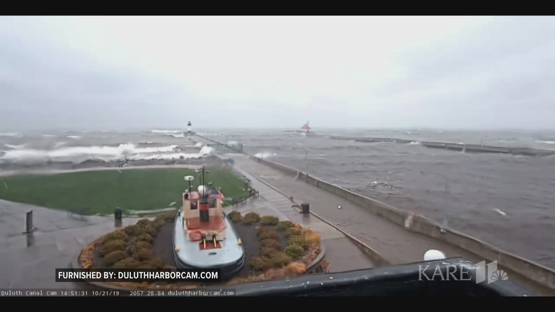 More than an inch of rain and 45 mph wind gusts were forecast in Duluth.