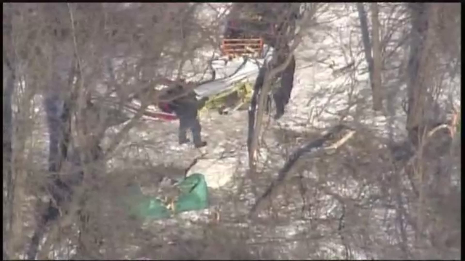 On Sunday, crews cleaned up the plane crash near the Crow River in Hennepin County. Sky 11 shot aerials of their work.