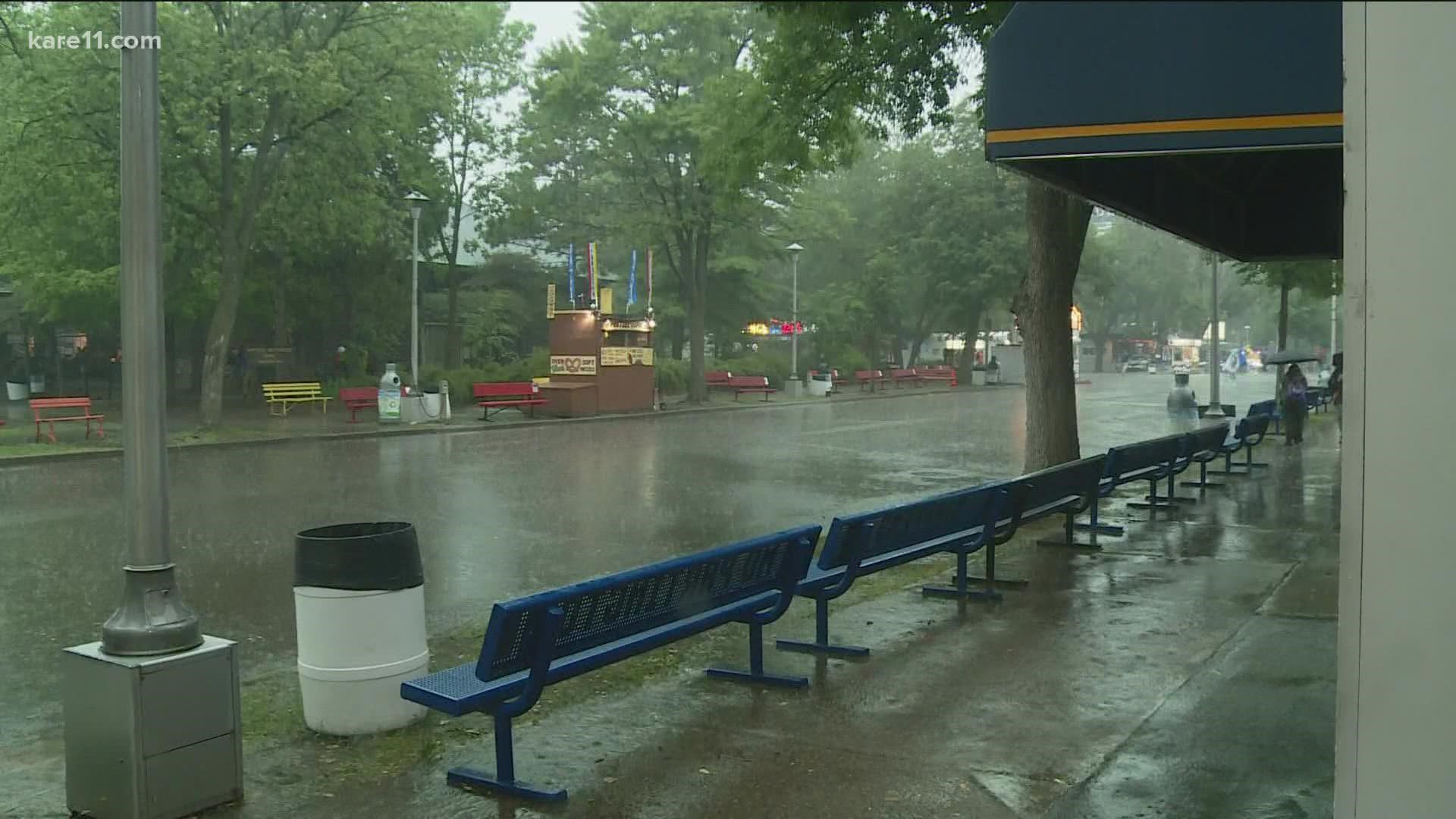 Fair-goers were met with rain and subsequent closures on the first day of the Minnesota State Fair.