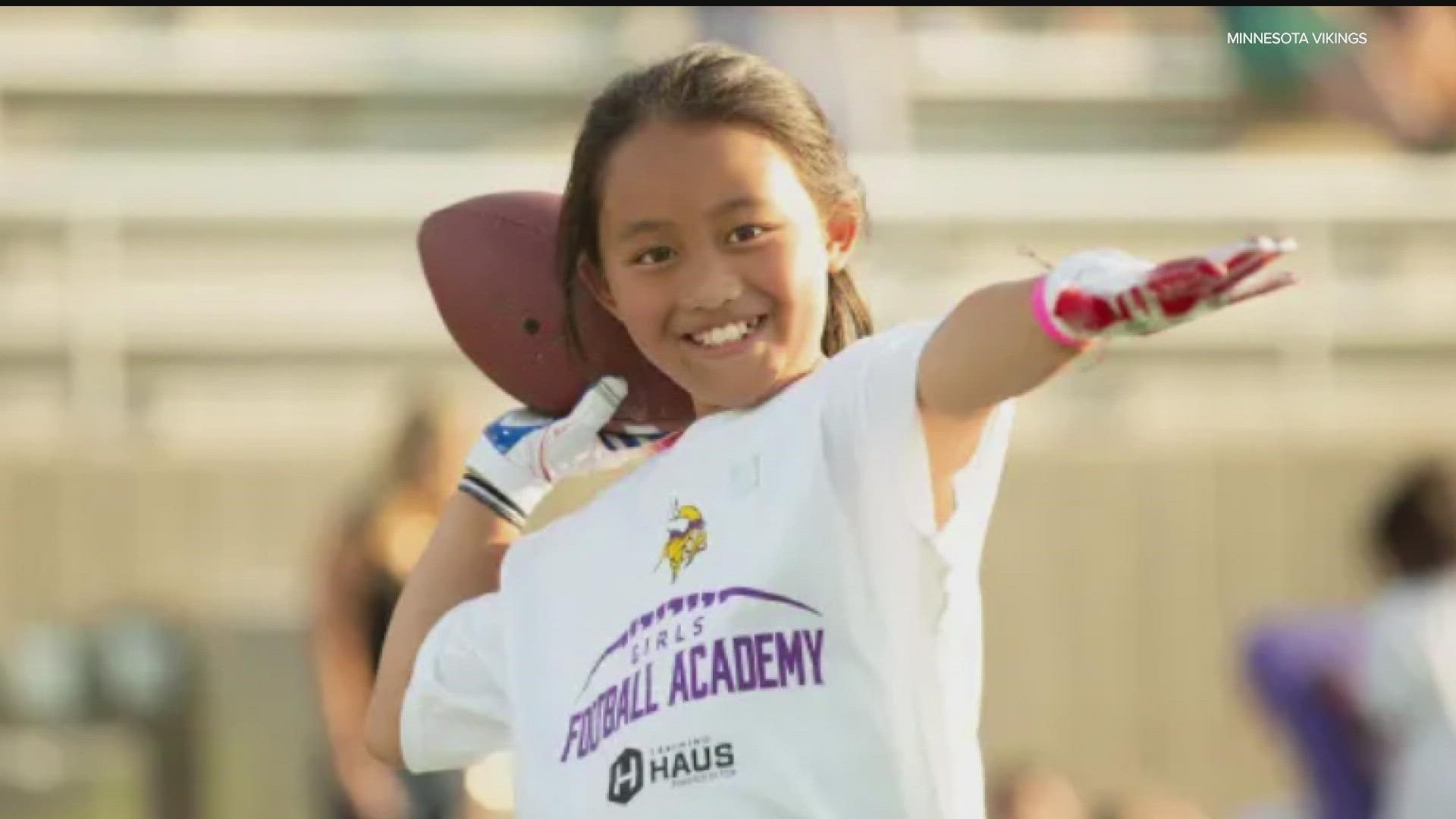 The pilot league in Minneapolis is part of the NFL team's vision to make girls flag football a high school sanctioned sport in Minnesota.