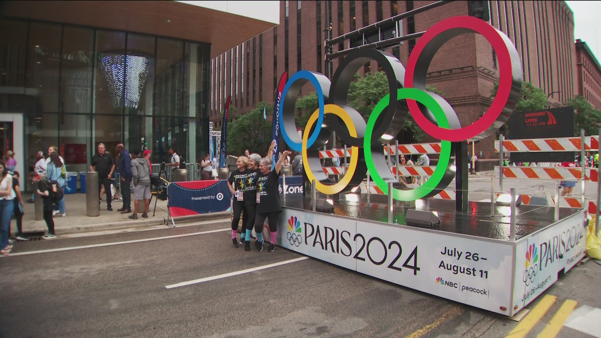 Downtown Minneapolis filled up Thursday evening as the Olympic Trials began.
