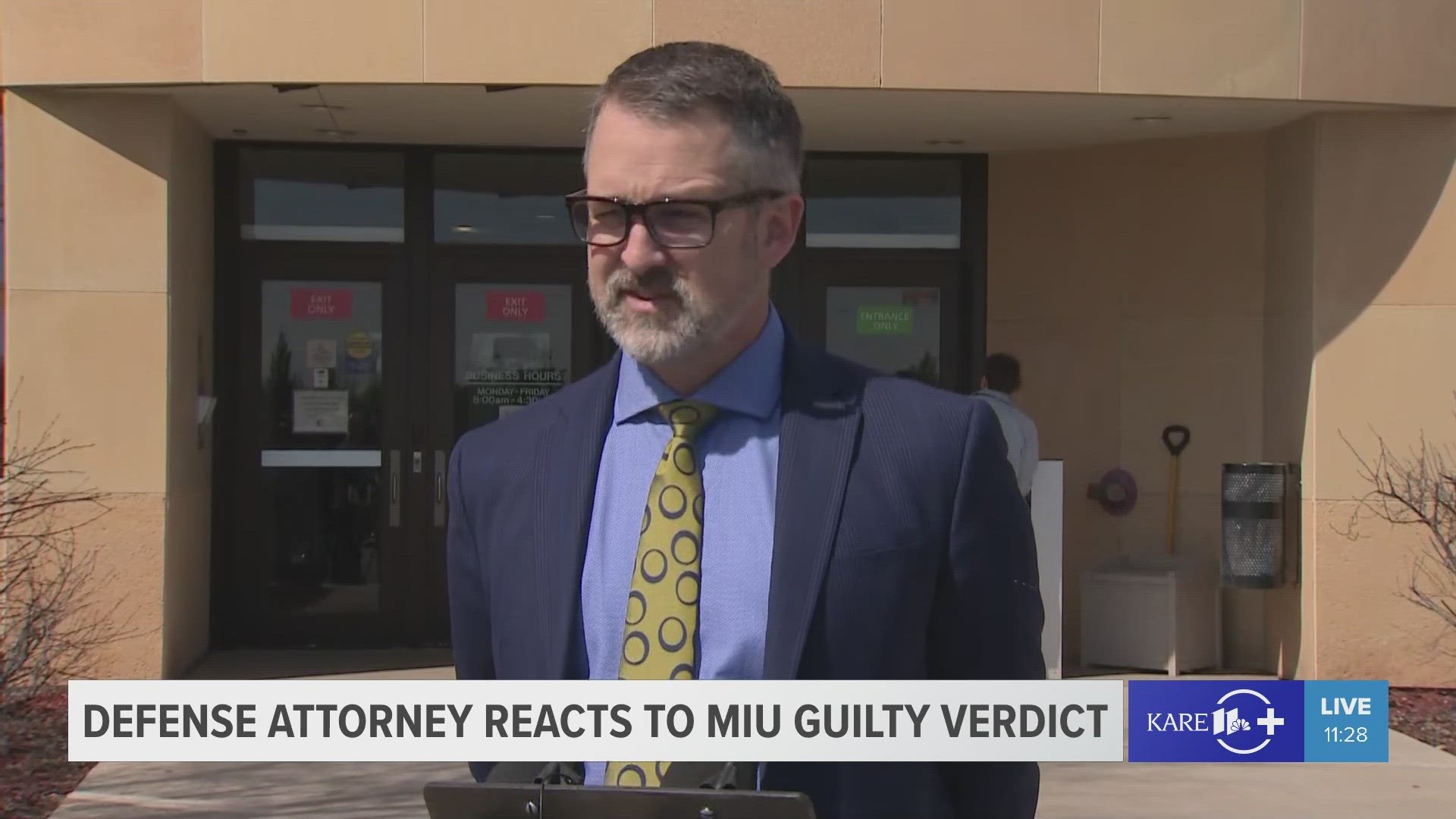 Attorney Aaron Nelson spoke about the guilty verdict of his client, Nicolae Miu, who was convicted of reckless homicide in last year's deadly Apple River stabbing.