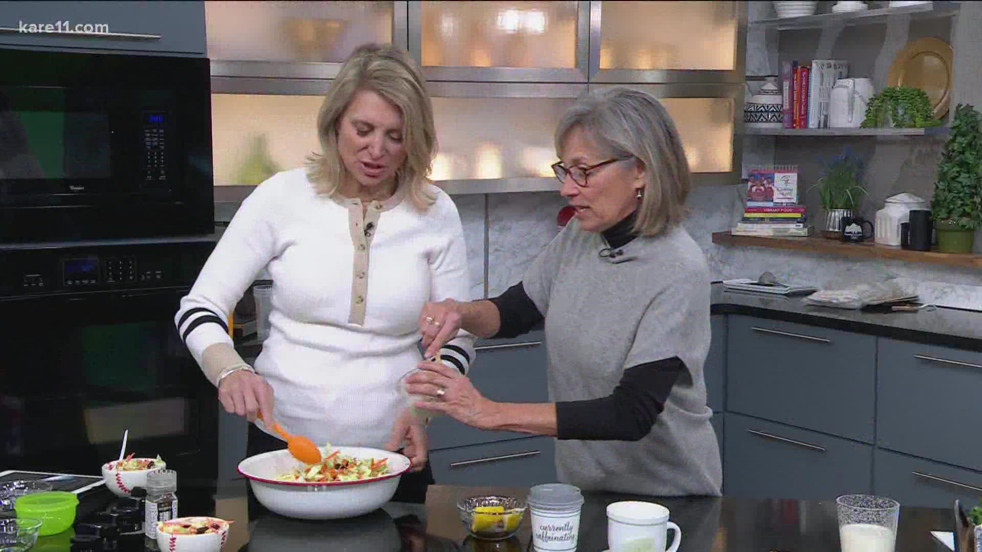 Sue Moores, a nutritionist for Kowalski's Market, explained during KARE 11 Saturday what foods can help people's skin stay healthy and glowing.