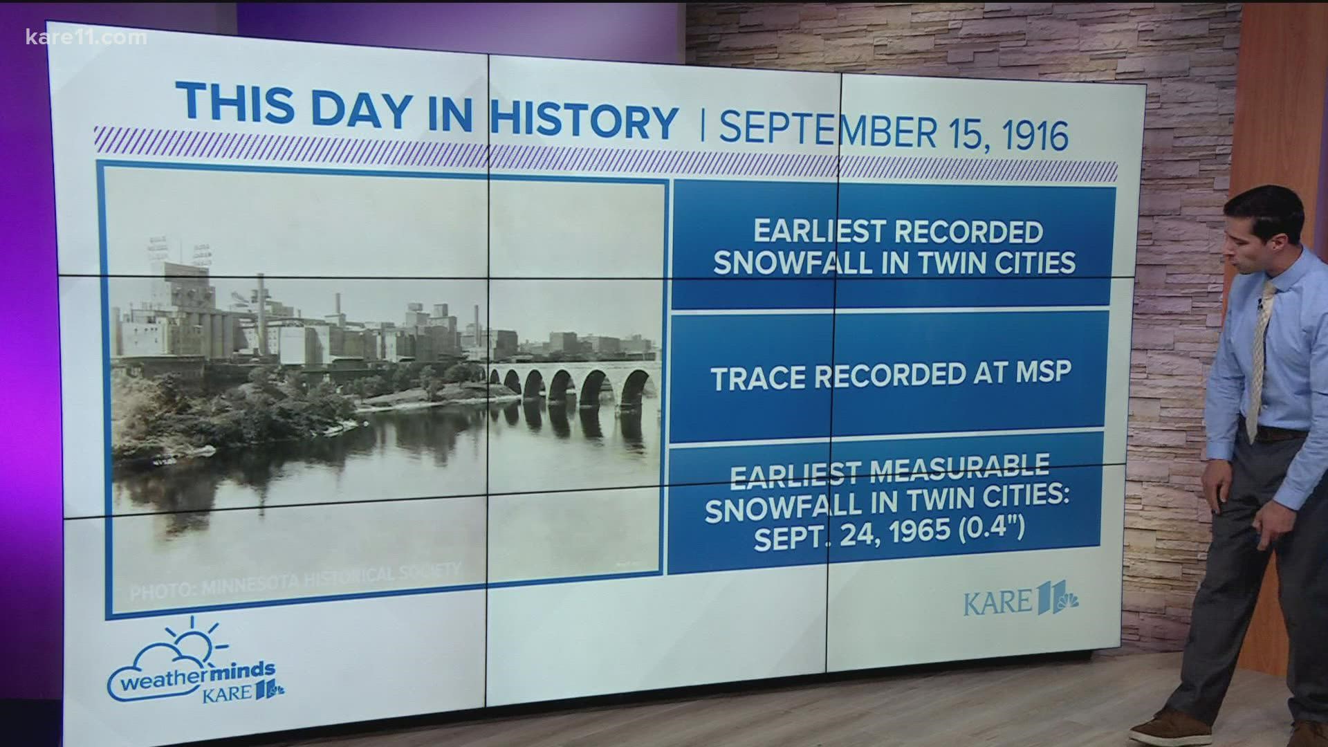 Ben Dery dishes out some notes of winter with this quick fact on the Twin Cities' earliest recorded snowfall.