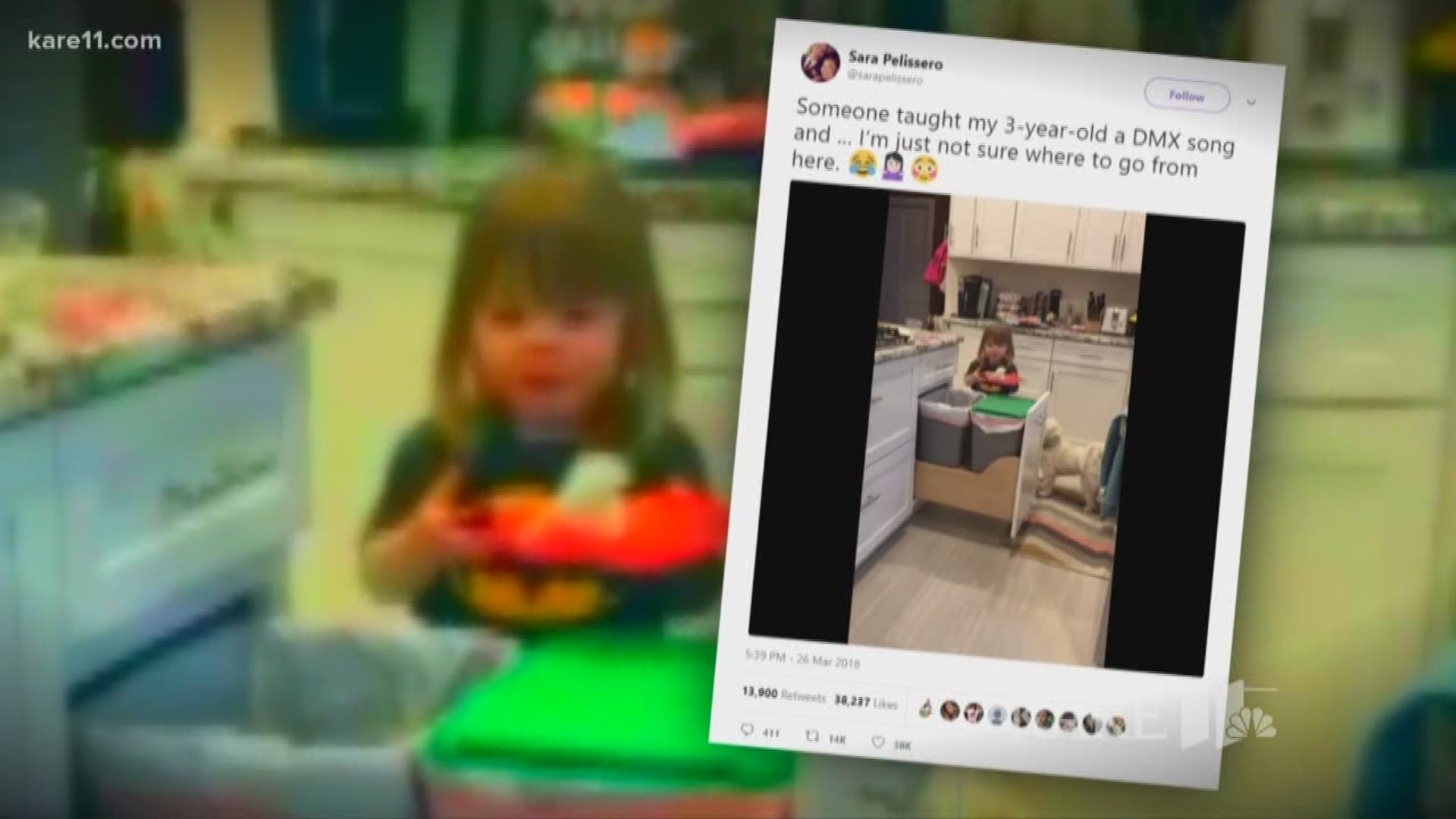Our web producer Sara Pelissero posted this video of her 3-year-old daughter, Tegan, singing along to the DMX song "Party Up." Now it's been watched almost 2 million times... and counting.