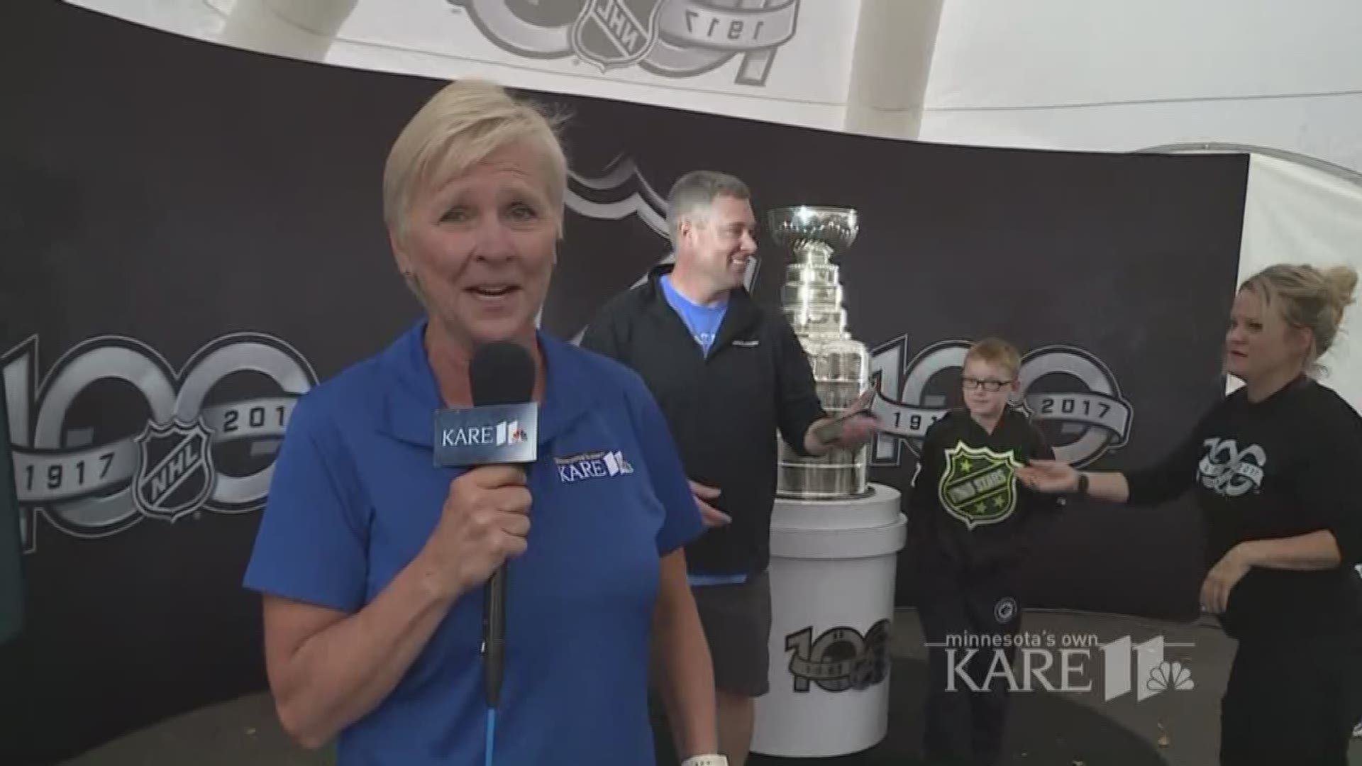 The Stanley Cup made an appearance at the NHL Fan Arena at the Minnesota State Fair. The cup is at the fair on Saturday only, until 5 p.m., and the line was about 45 minutes long in the morning.