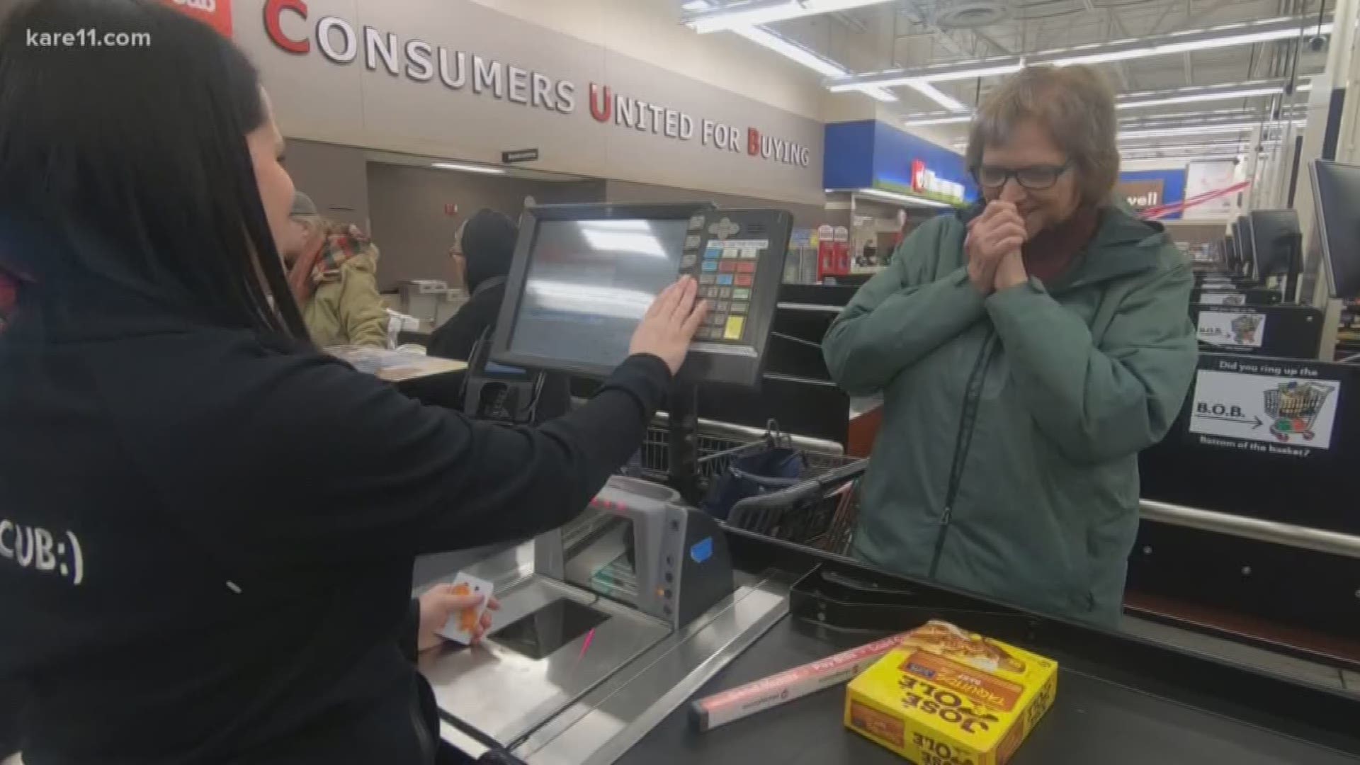 It's Random Acts of Kindness Week, and KARE 11's Alicia Lewis is kicking things off with Cub Foods. Watch the reaction from shoppers as we pay for their groceries!