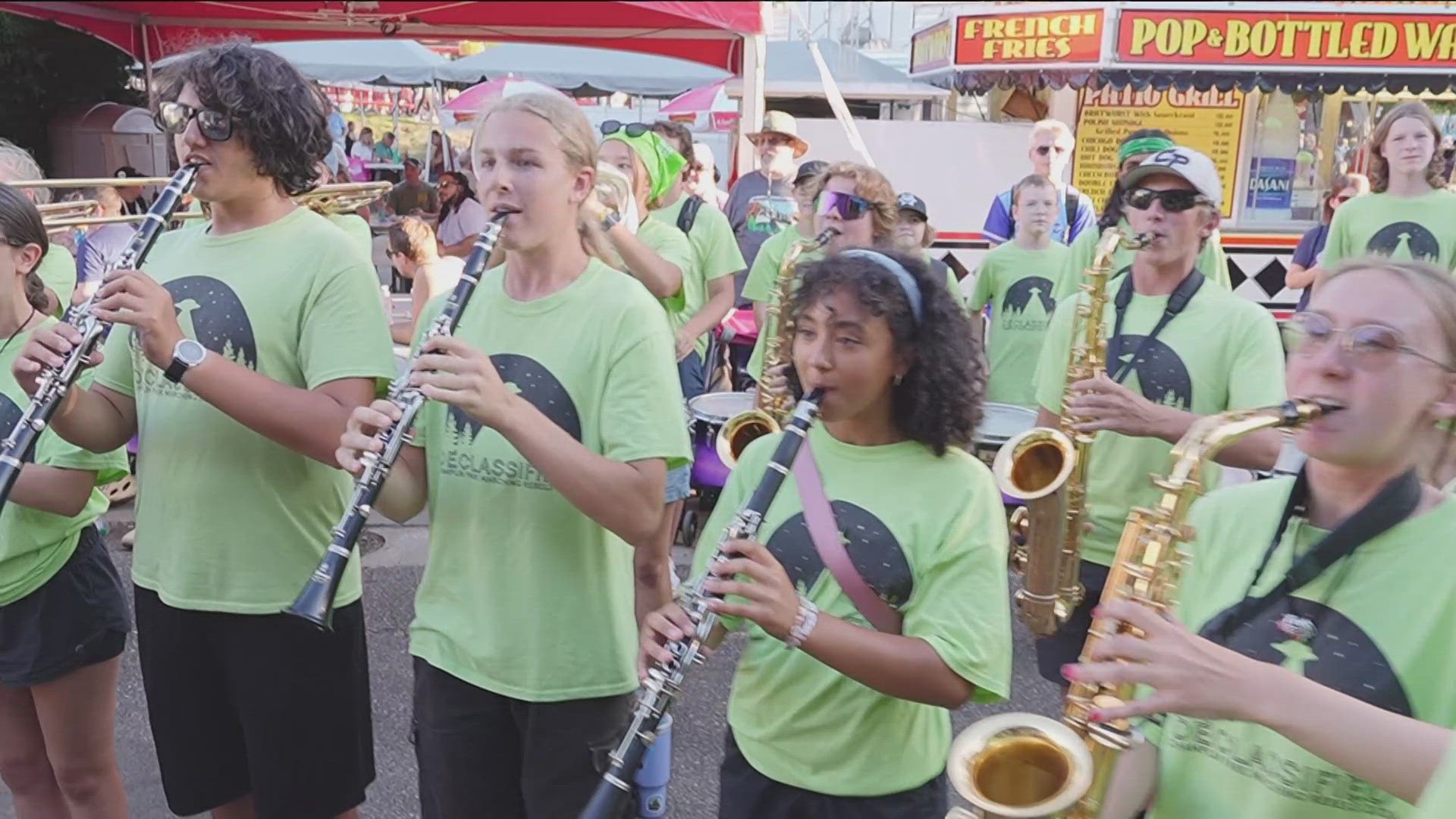 The Champlin Park High School marching band stopped by the KARE Barn to give audience members a live show.