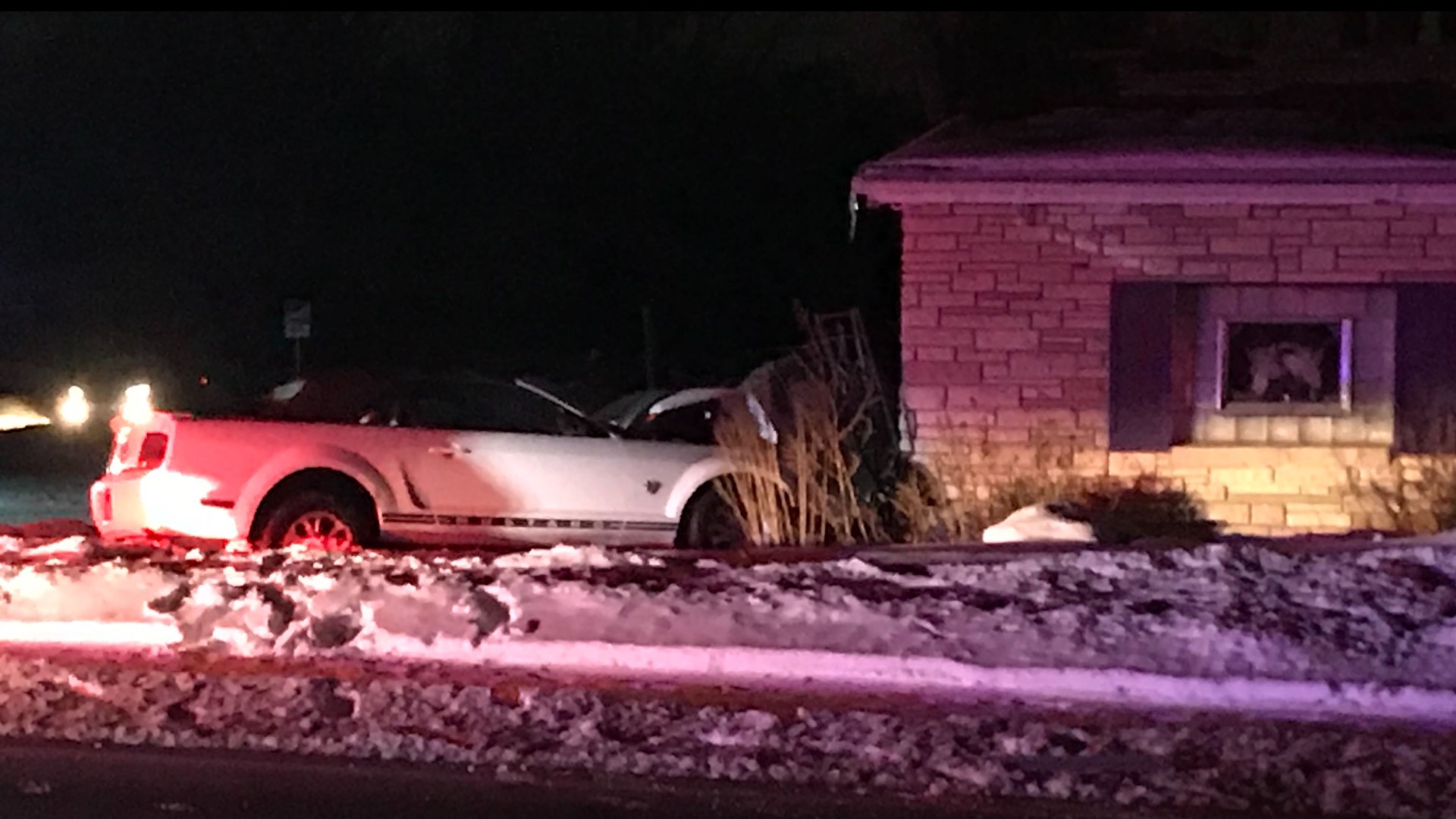 Overnight a vehicle hit a power pole before crashing into a gift shop, causing a power outage in Crystal, Minnesota on Monday morning.