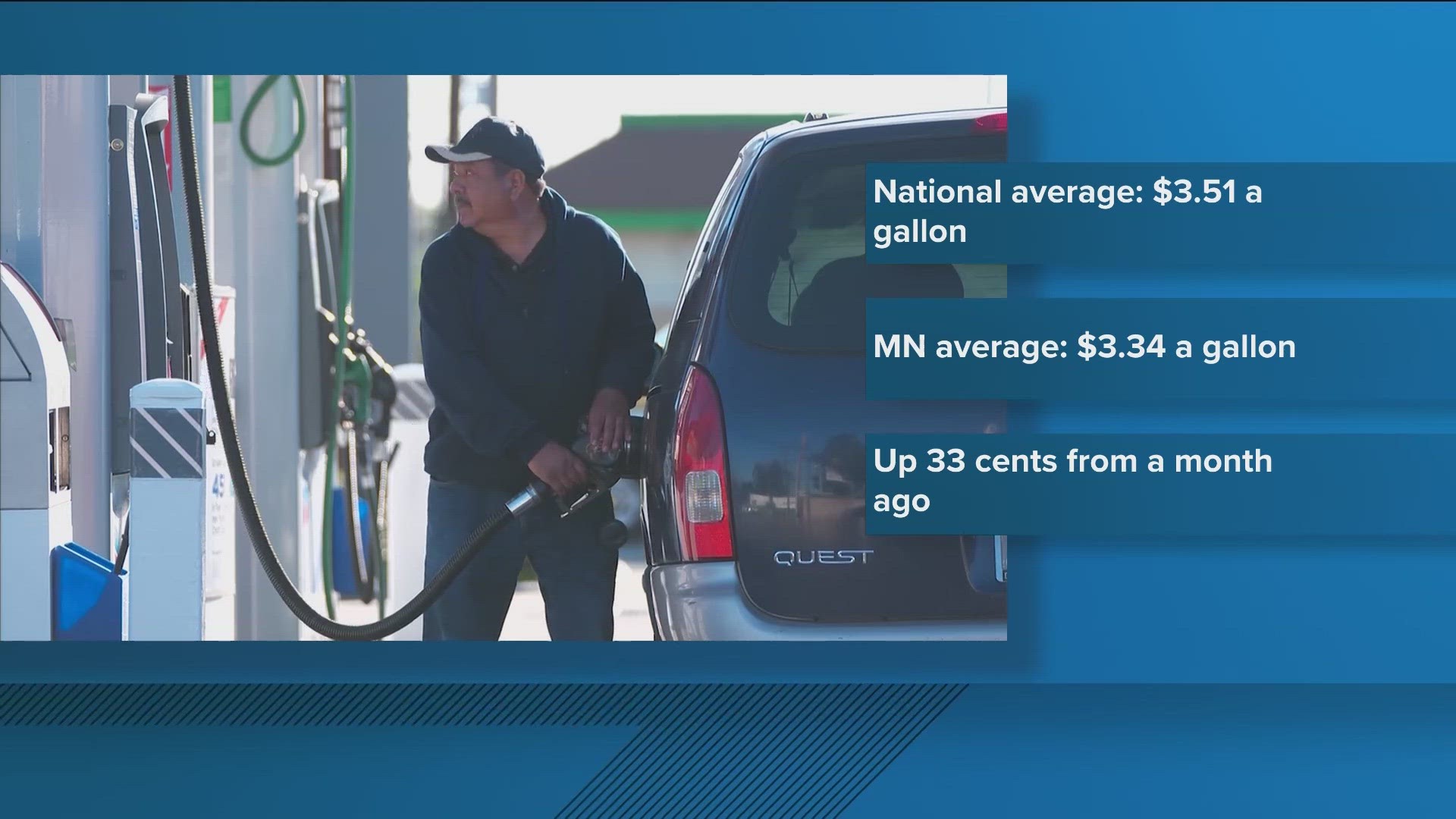 The average price in Minnesota jumped 13.1 cents per gallon over the past week.
