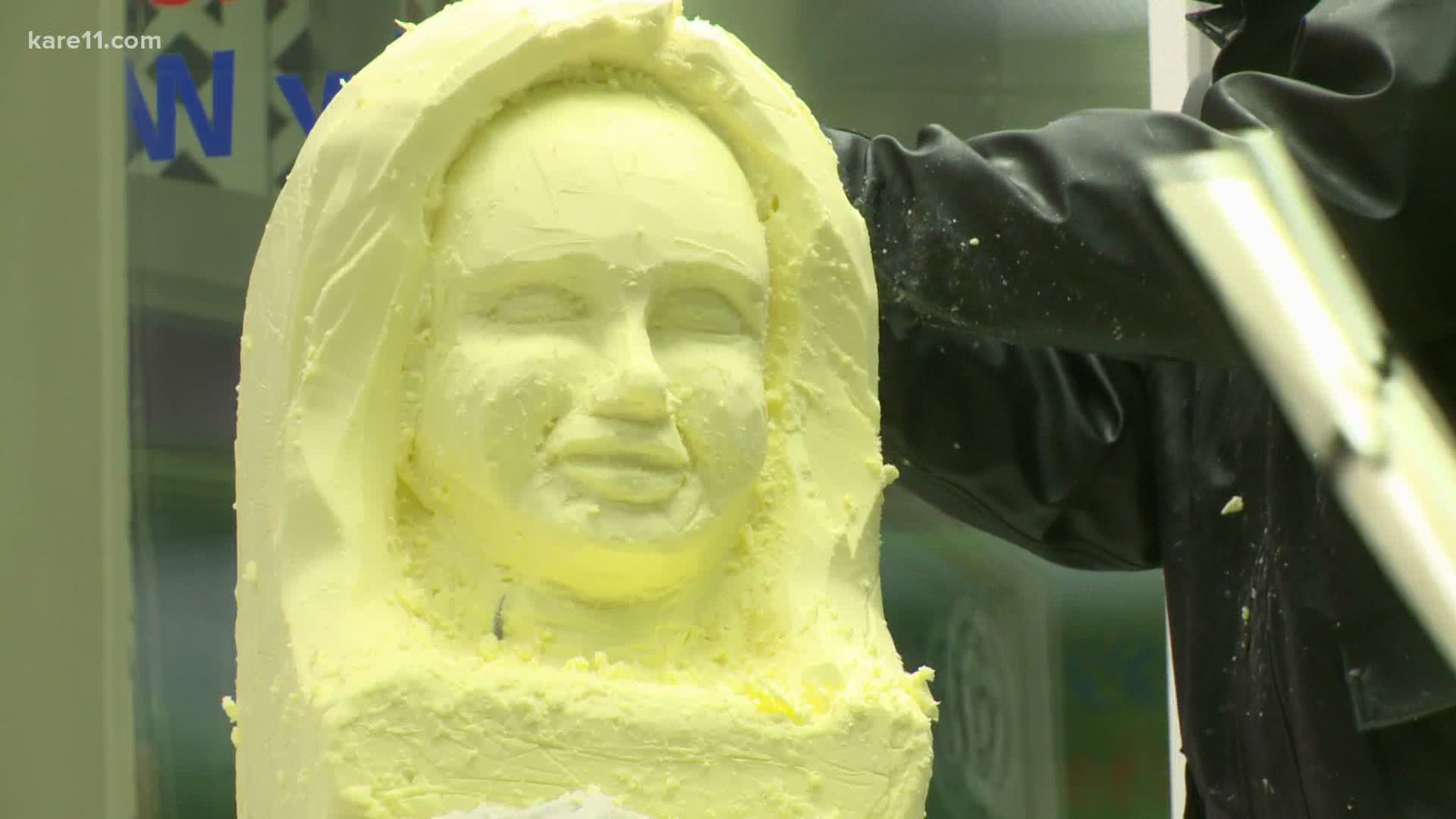 The State Fair continues the iconic tradition of carving butter sculptures of Princess Kay of the Milky Way and her court