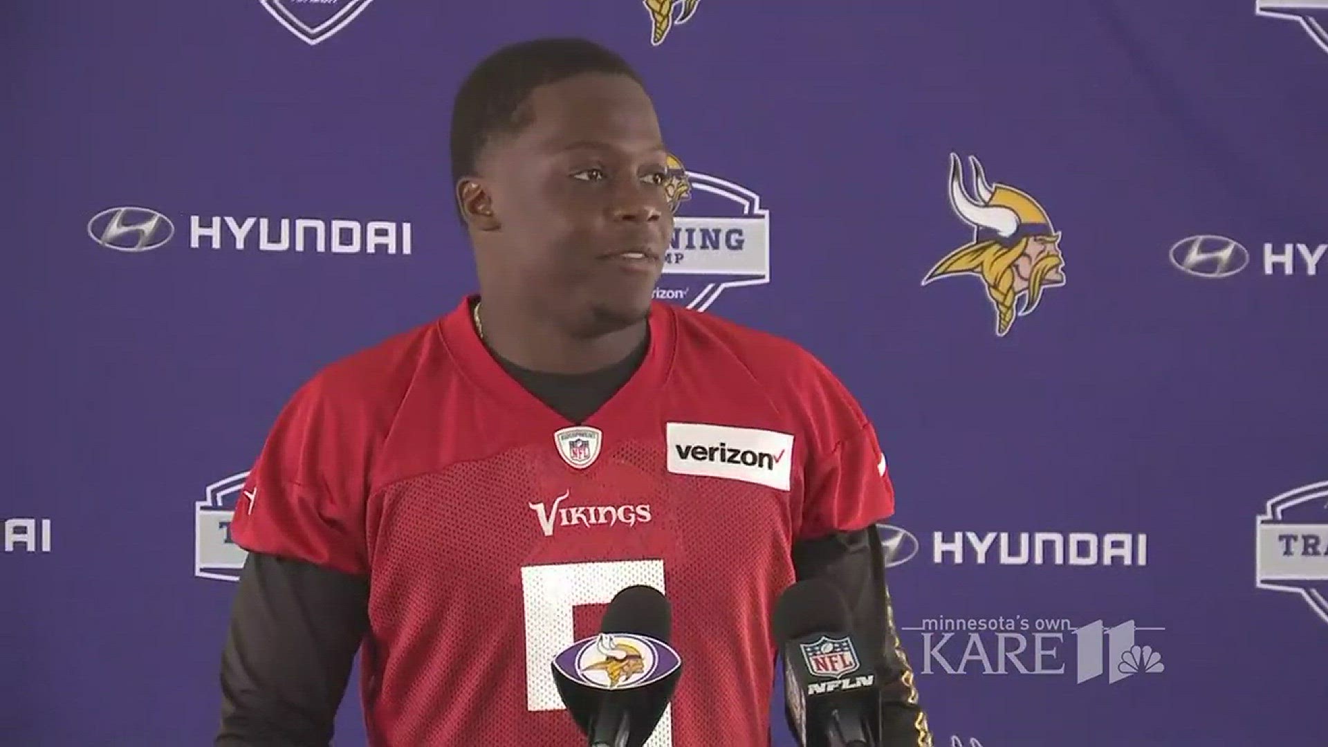 Teddy Bridgewater says he hasn't had any setbacks in his recovery from the massive injury to his left knee he suffered nearly a year ago in practice with the Minnesota Vikings.