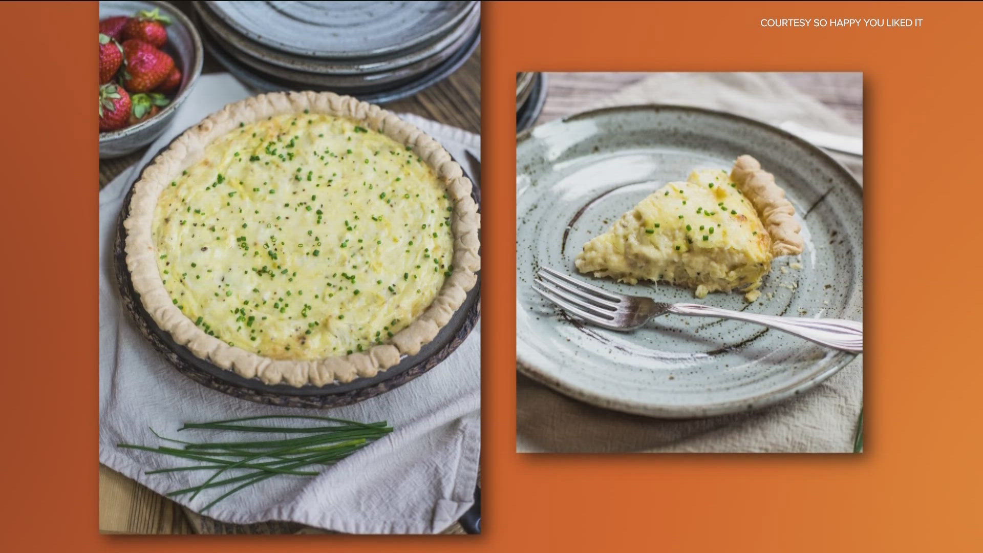 Jamie Preuss demonstrates her artichoke quiche recipe, blending Swiss Pie inspiration with artichoke dip flavors.