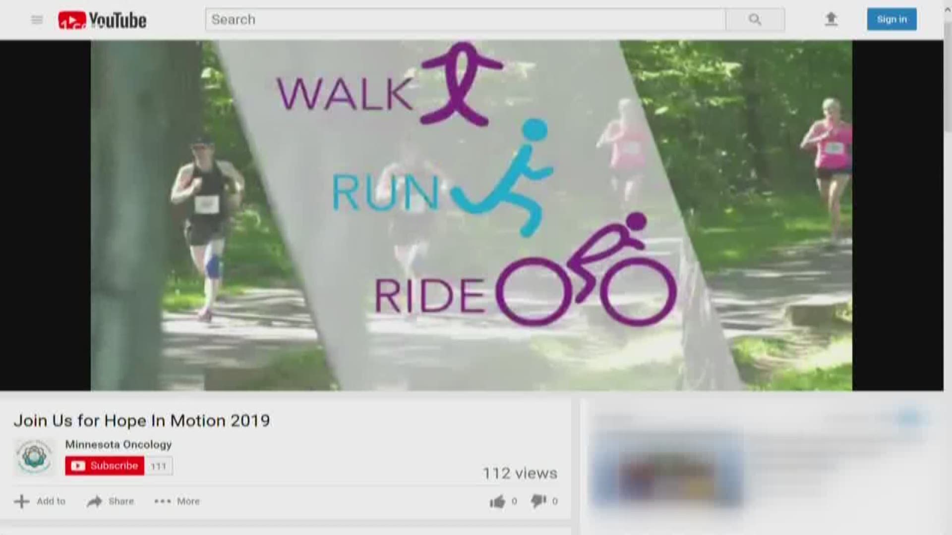 A thousand people are expected to participate in the Sixth Annual Hope in Motion Walk, Run and Ride, presented by Minnesota Oncology, at Sky Hill Park in Eagan on Saturday, June 22.