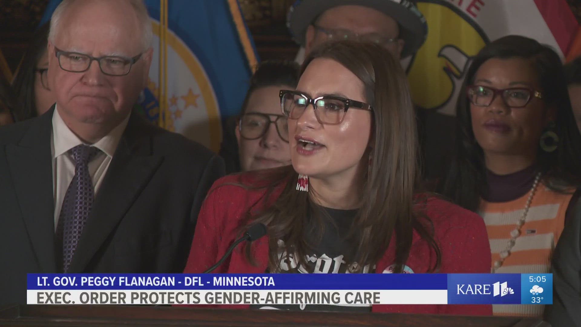 Gov. Tim Walz signs executive order to provide legal protection to transgender persons who come to Minnesota seeking gender-affirming healthcare services.