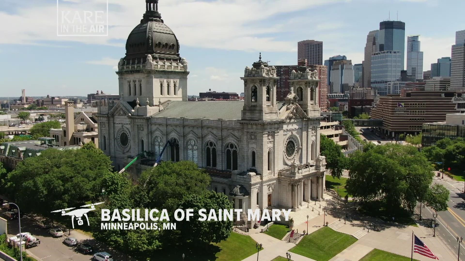 Our summer drone series takes us over the historic church that has anchored the near side of downtown Minneapolis since the early 1910s.