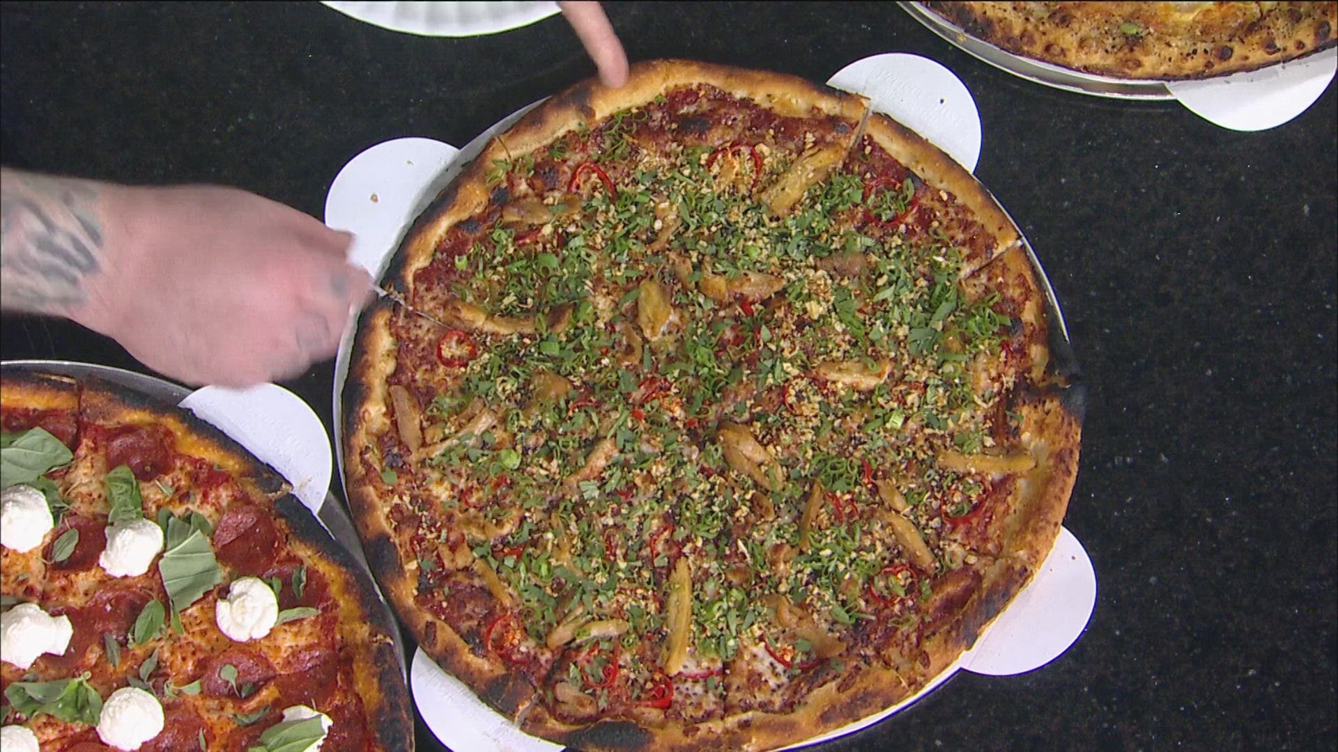 The locally-owned restaurant offers pizza by the slice.