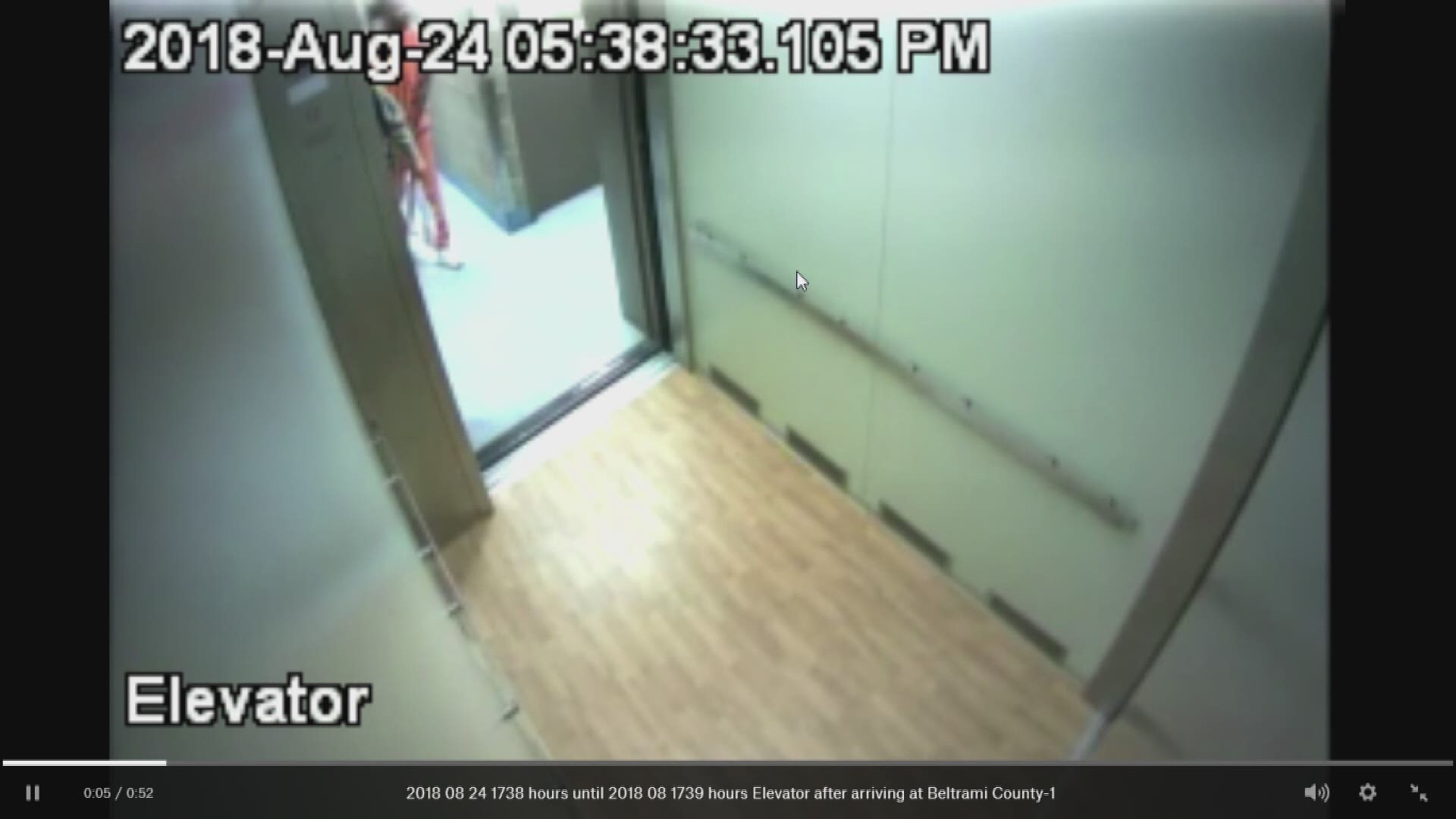 Aug, 24 - Sherrell walks into jail elevator.