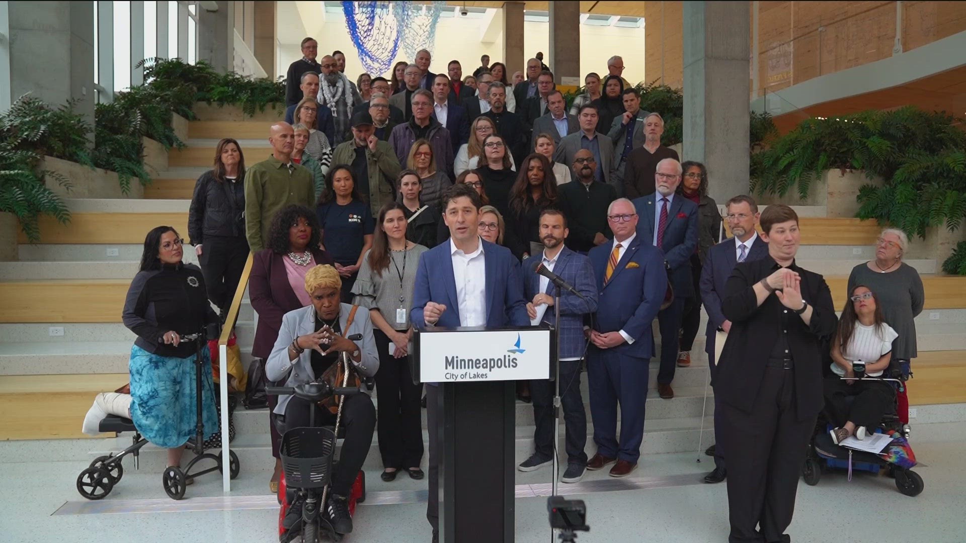 Minneapolis Mayor Jacob Frey stood alongside community leaders Monday asking the City Council to reconsider the ordinance that’s causing Uber and Lyft to leave.