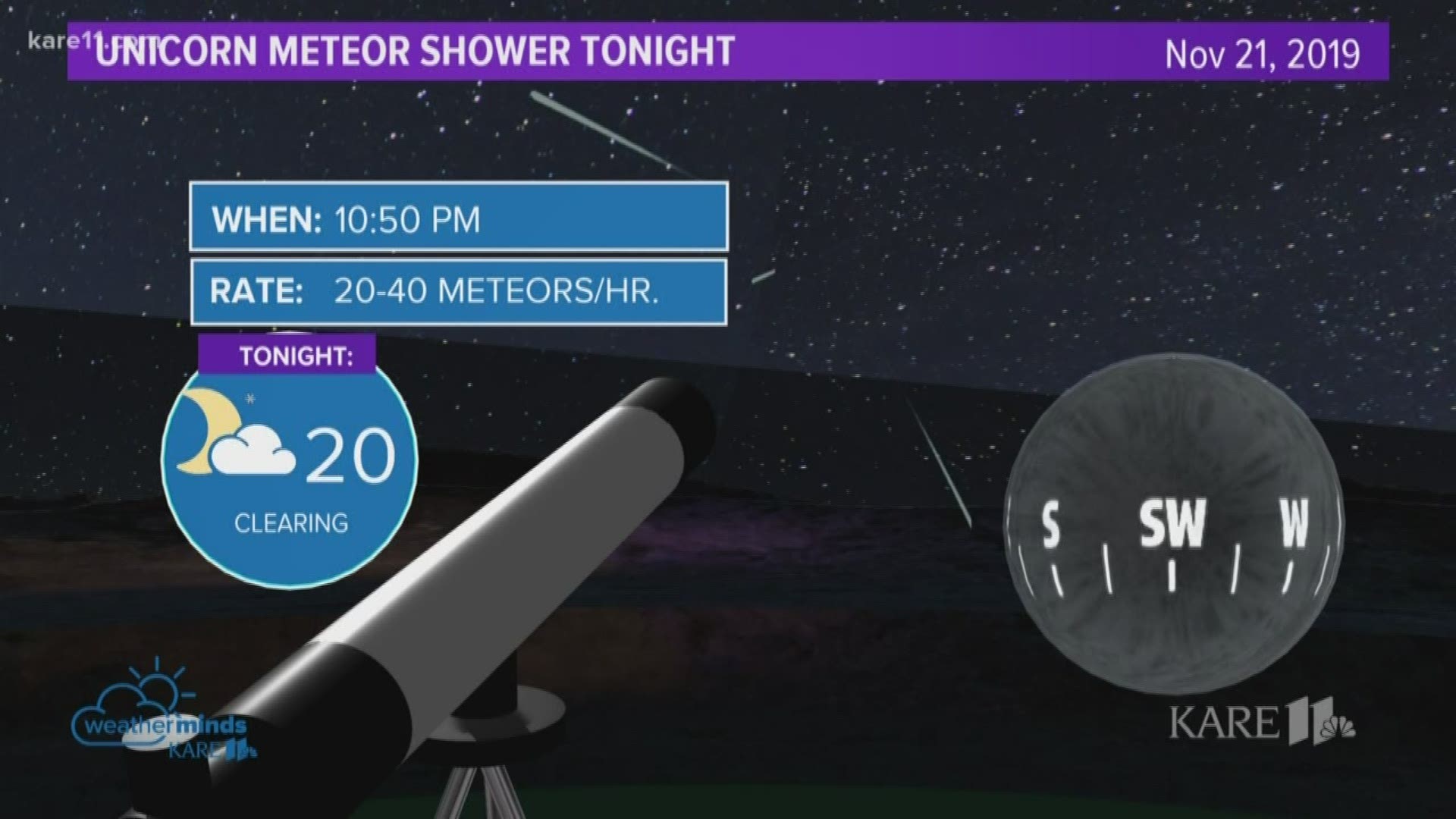 The so-called "Unicorn Meteor Shower" could be lighting up the night sky Thursday evening.