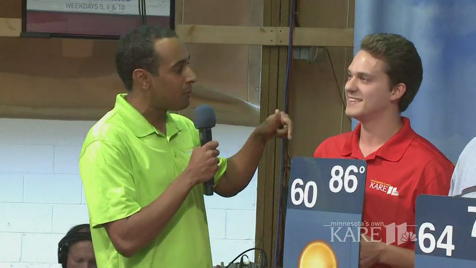 KARE 11 weather intern Justin Esterly at the state fair