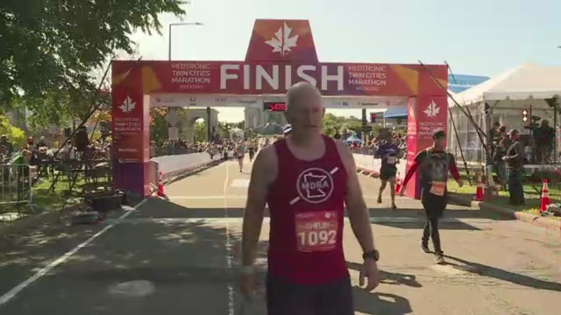 Thousands of runners competed in the Twin Cities Marathon races. Here are racers as they crossed the finish line on Sunday.