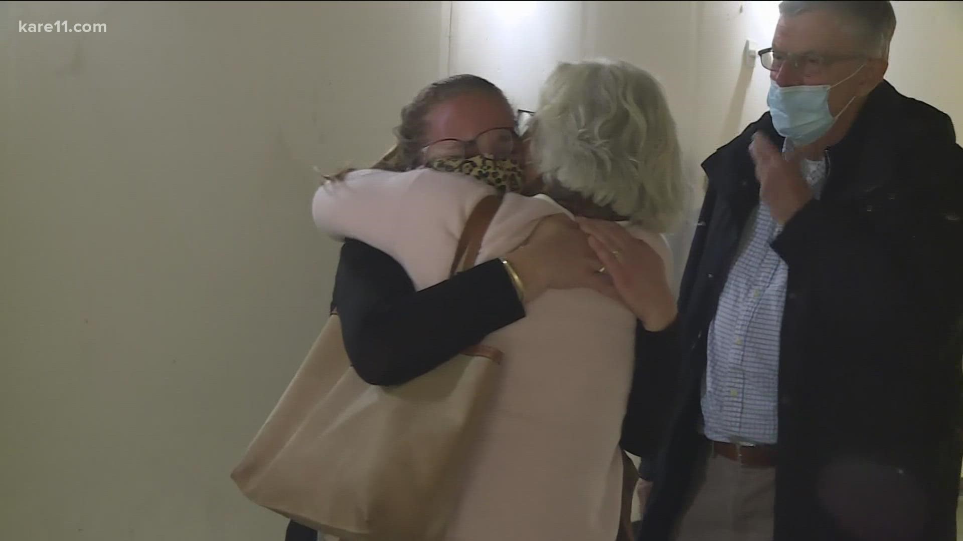 Loved ones were reunited at Minneapolis-St. Paul International Airport Monday after the U.S. officially lifted travel restrictions brought on by COVID-19.