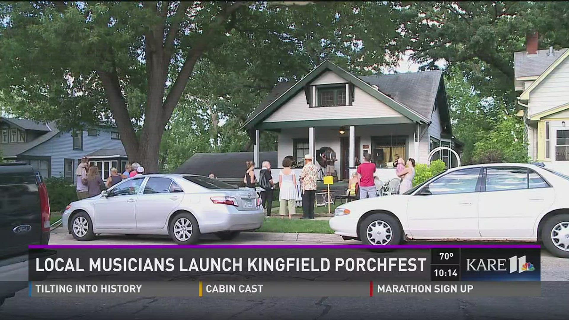 Musicians played out of homes and porches in the Kingfield neighborhood in Minneapolis.