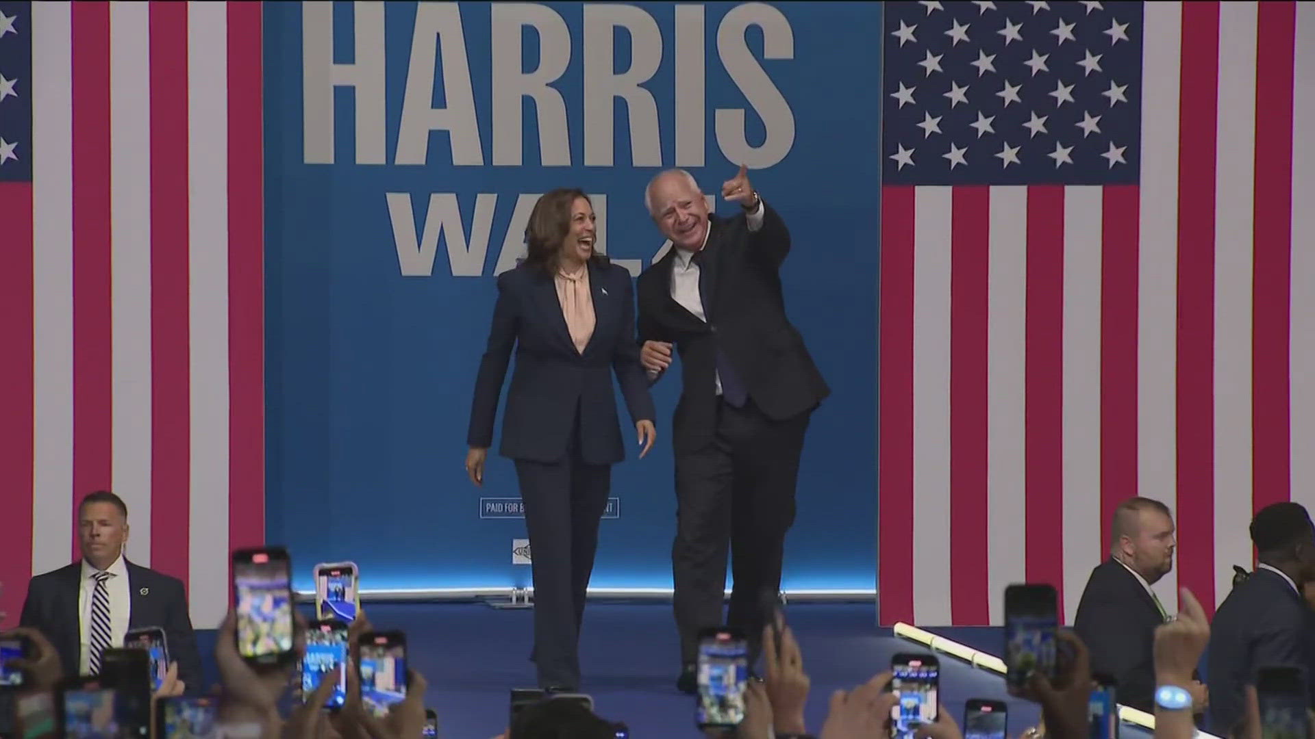 The newly-minted Democratic ticket is hitting Eau Claire, WI and Detroit, MI Wednesday, targeting young, diverse and labor-minded voters.