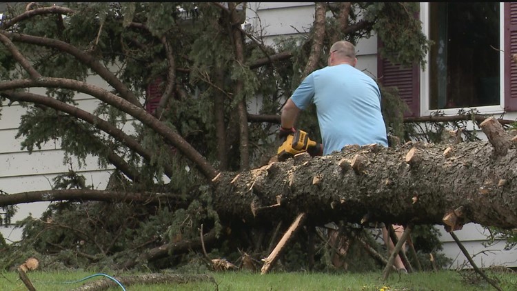 Residents around the Twin Cities cleaning up after severe storms