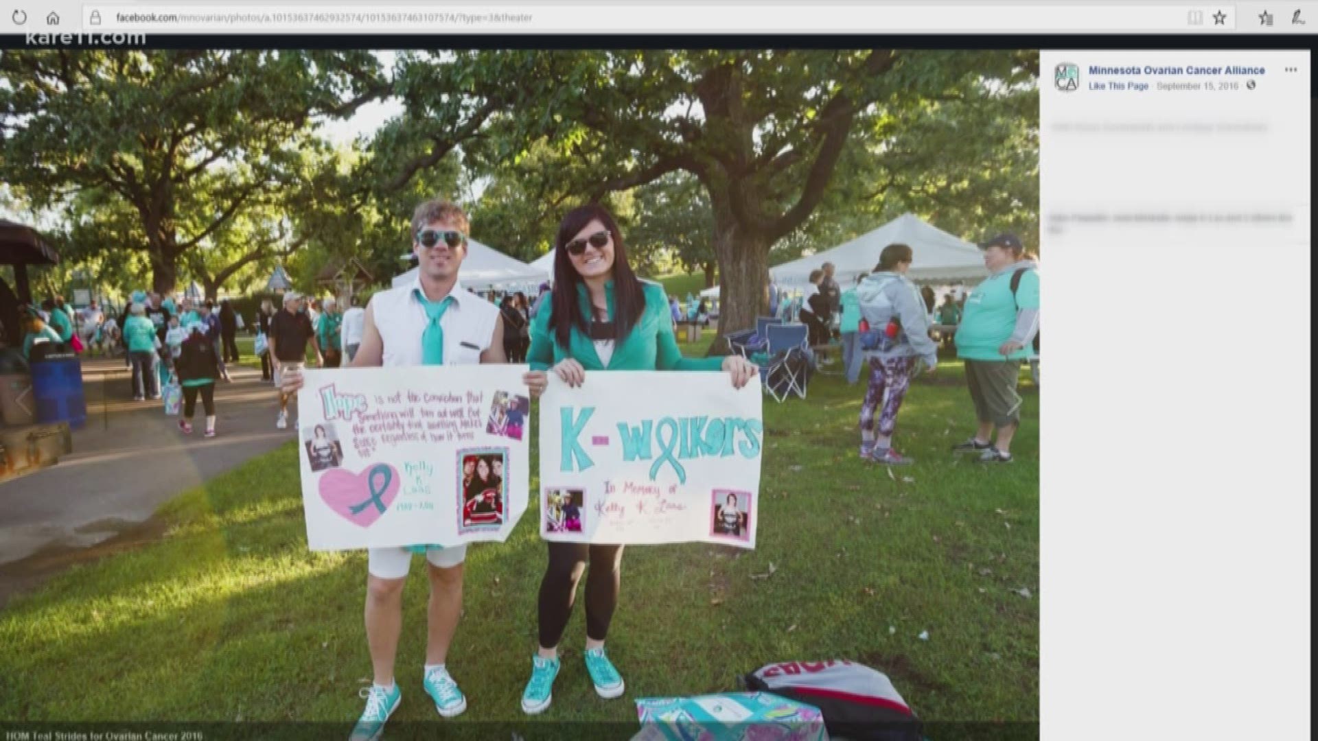On Saturday, Sept. 15, MOCA hosts their largest annual fundraiser - HOM Teal Strides for Ovarian Cancer. The 5K run, 2K walk and Kids Fun Run is open to the public and is held at Rosland Park in Edina. https://kare11.tv/2CDNNhd