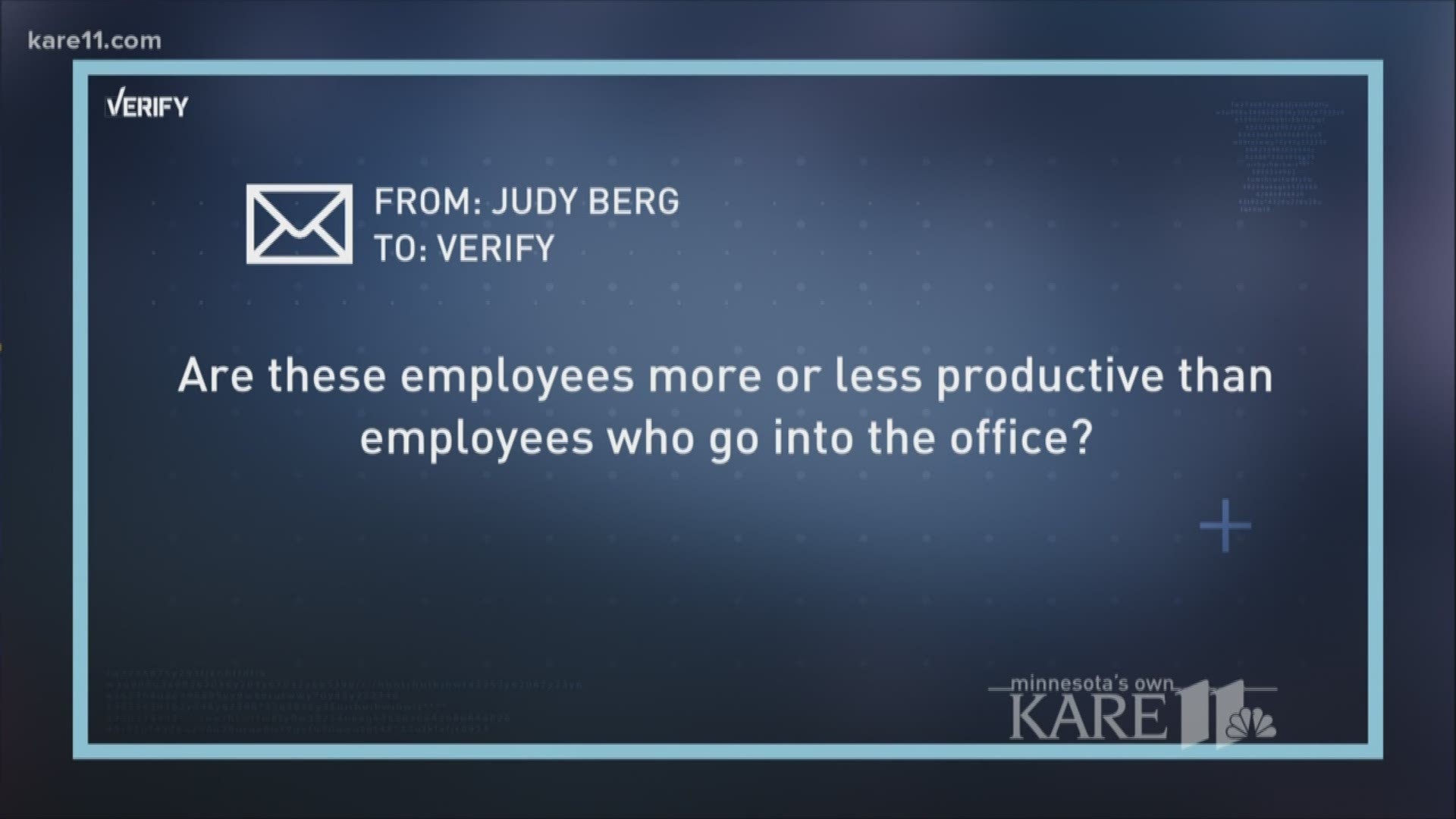 A growing number of people are giving up on the gridlock and getting their work done from home these days. But is it more productive than working from the office? A viewer asked us to #VERIFY. http://kare11.tv/2A11W2J