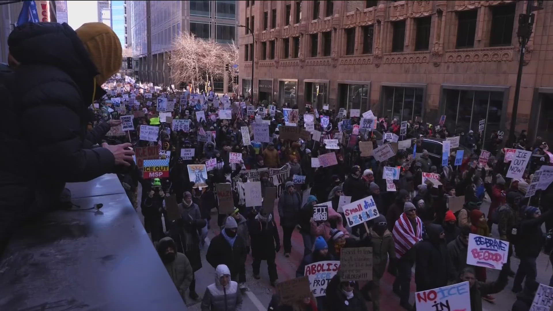 Thousands gather in downtown Minneapolis to protest Operation Metro Surge