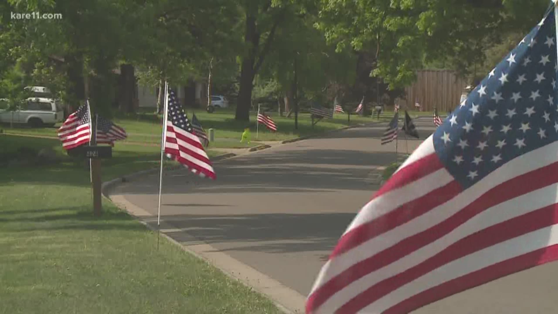 Hundreds of flags now the glory of Golden Valley neighborhood