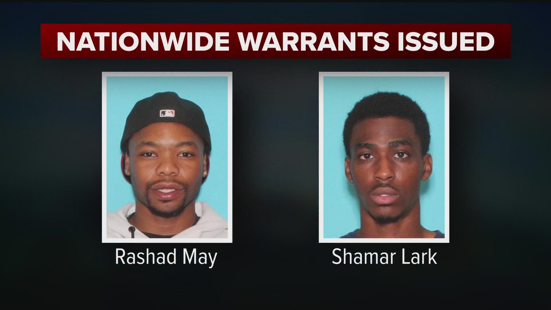 While the alleged shooter and an accomplice have not yet been arrested, three others are in custody and charged with helping them evade police.