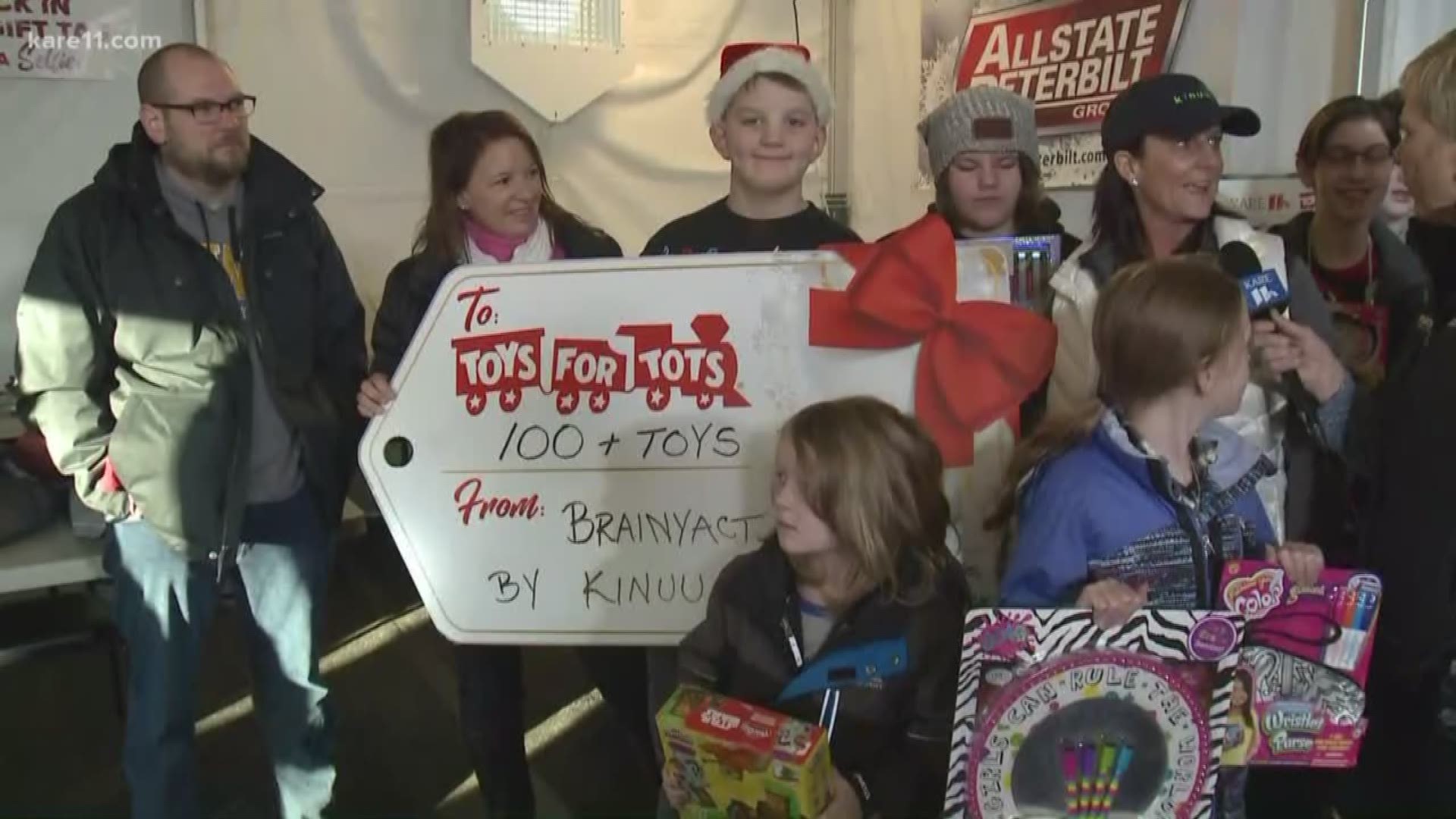 Brainyact and the Blaine B1 Bantams brought in some toys for tots.